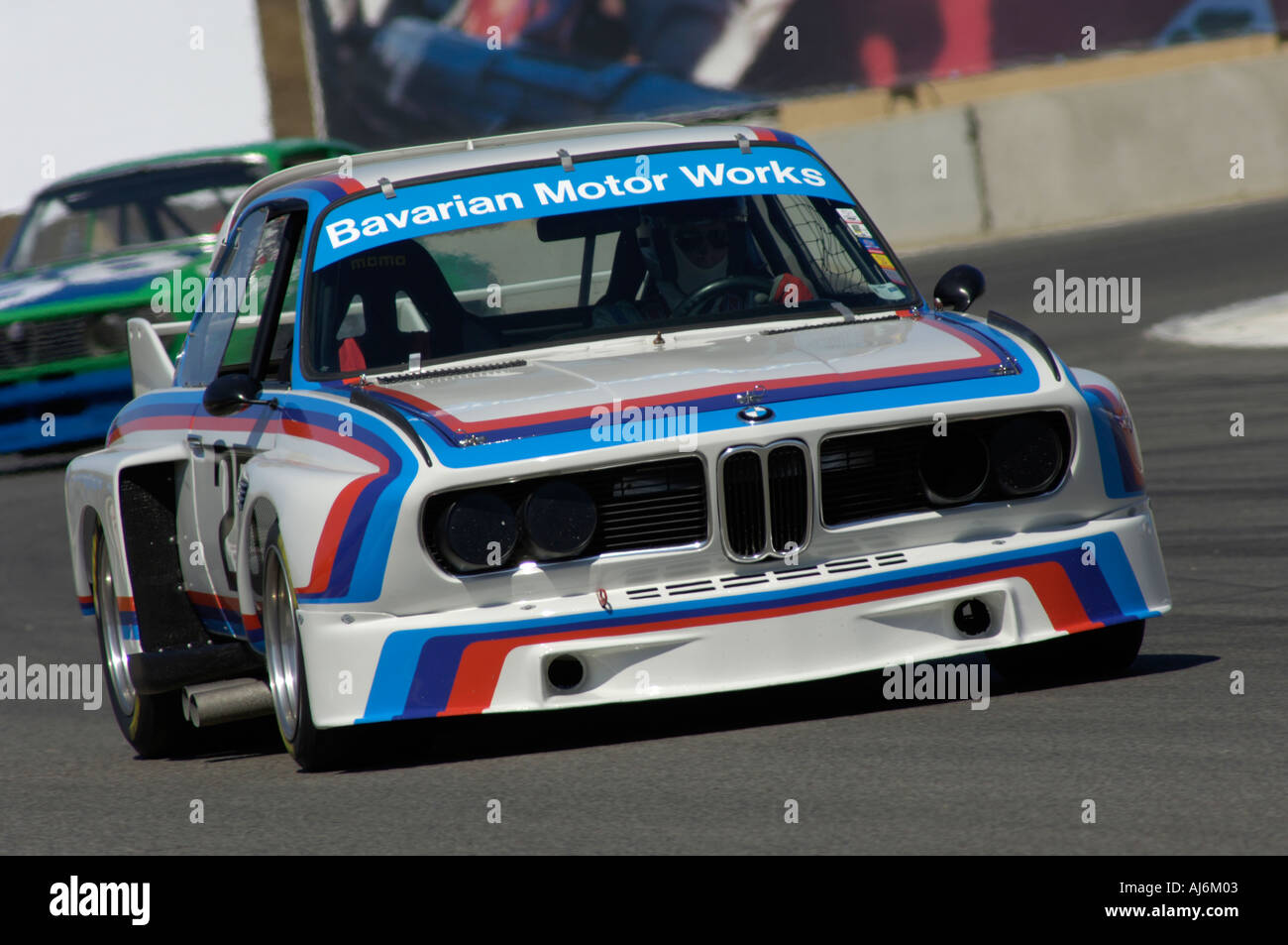 Steve Earle gare un 1975 BMW 3 5 CSL al xxxii Rolex Monterey Historic gare automobilistiche 2005 Foto Stock