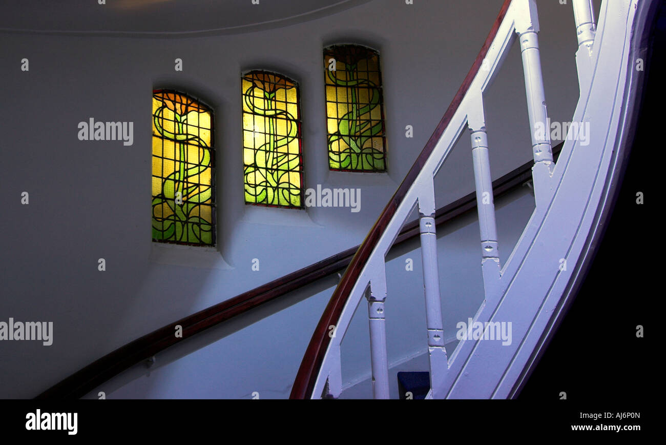 Dettagli della scalinata elegante del Cafe Americain in Amsterdam Foto Stock