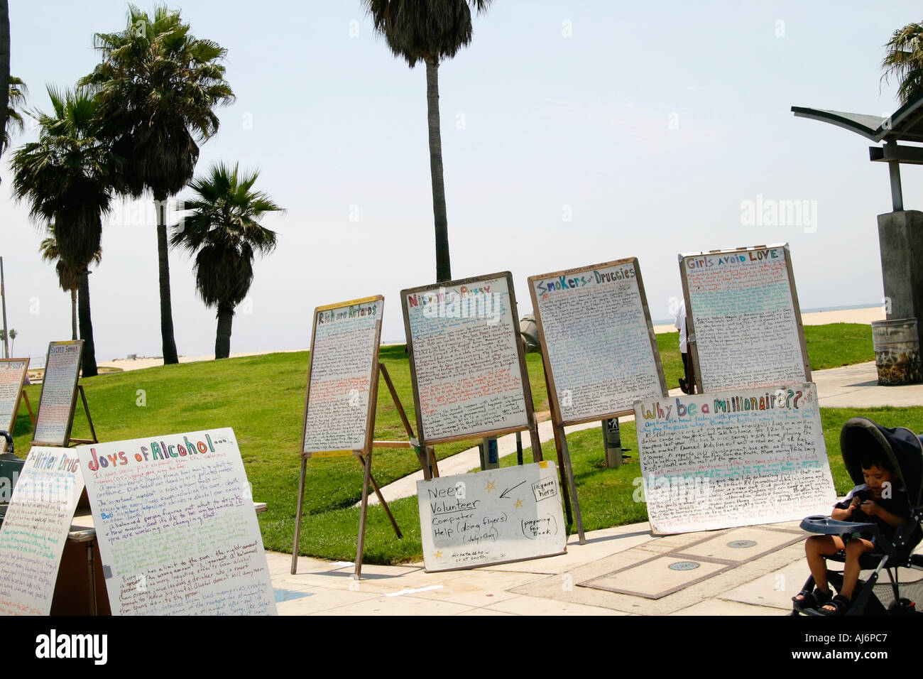 Indicazioni sulla spiaggia venezia Los Angeles CA Foto Stock