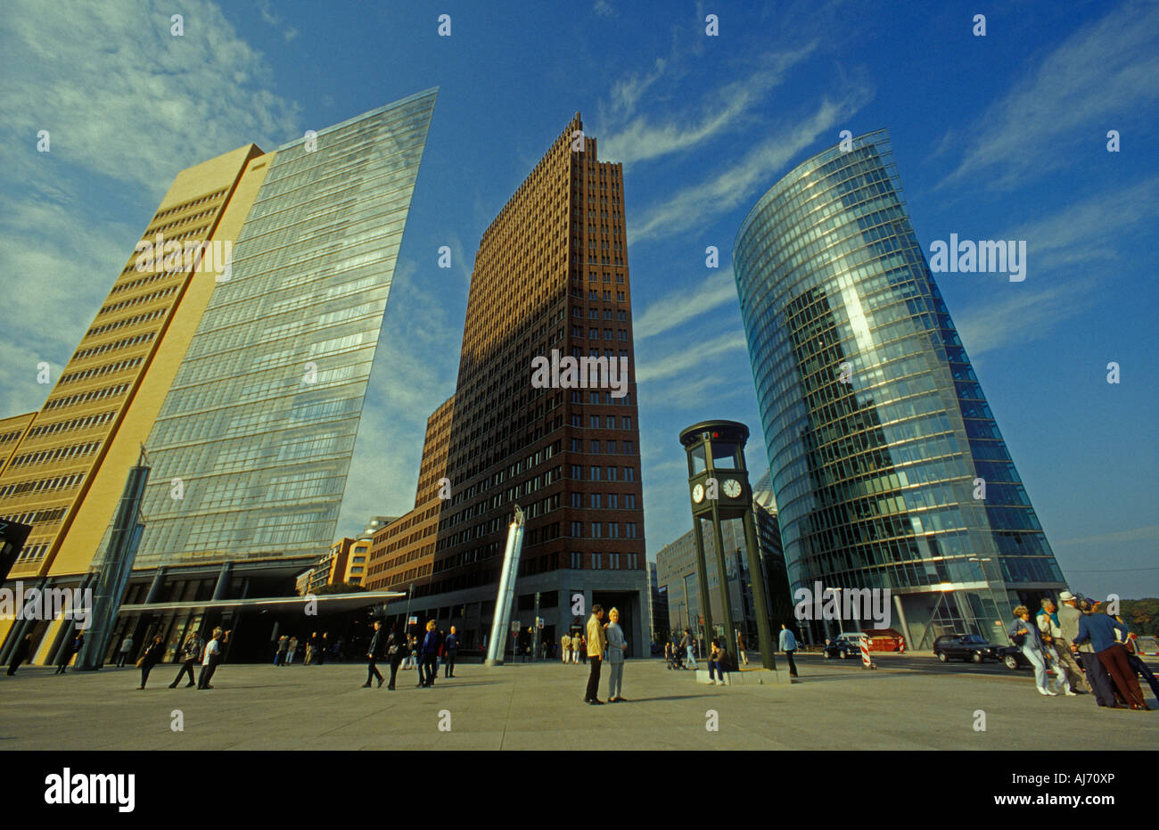 Berlino, Potsdamer Platz. Grattacieli. Edifici alti. Edifici per uffici. Foto Stock