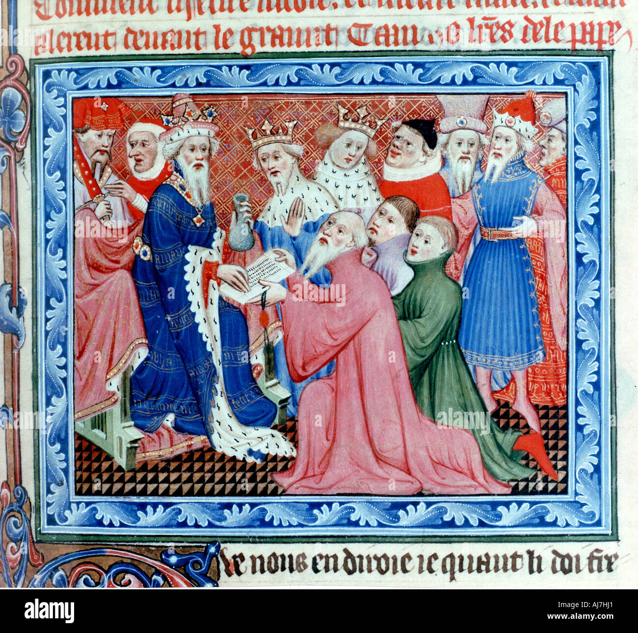 Marco Polo, il diario del viaggiatore e commerciante veneziano incontro Kublai Khan, del XIII secolo. Artista: sconosciuto Foto Stock