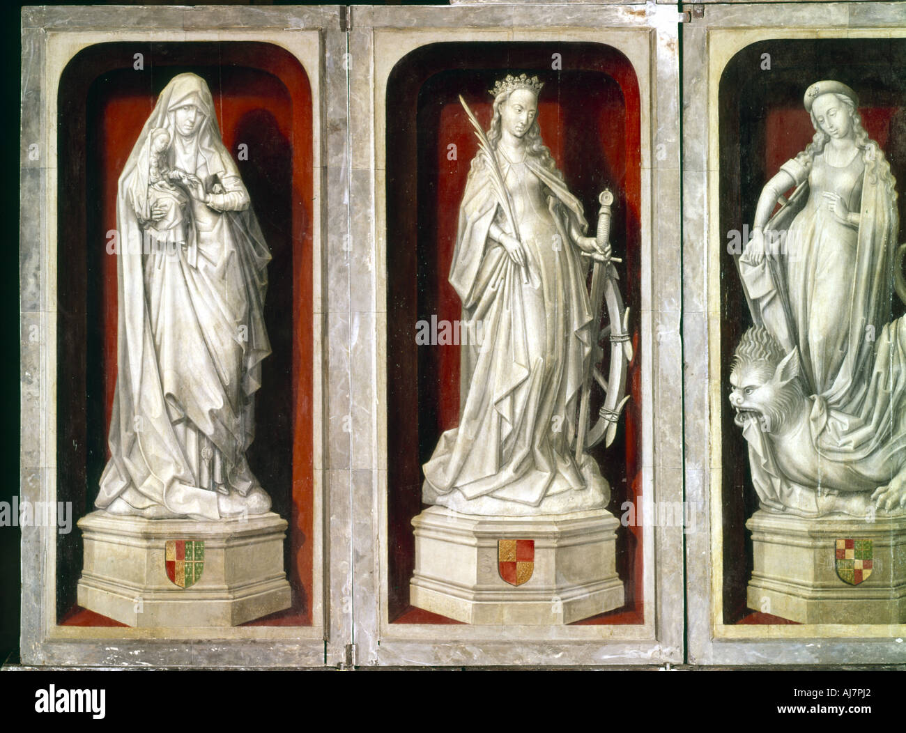 Pale d'altare in marmo dei santi. Artista: sconosciuto Foto Stock