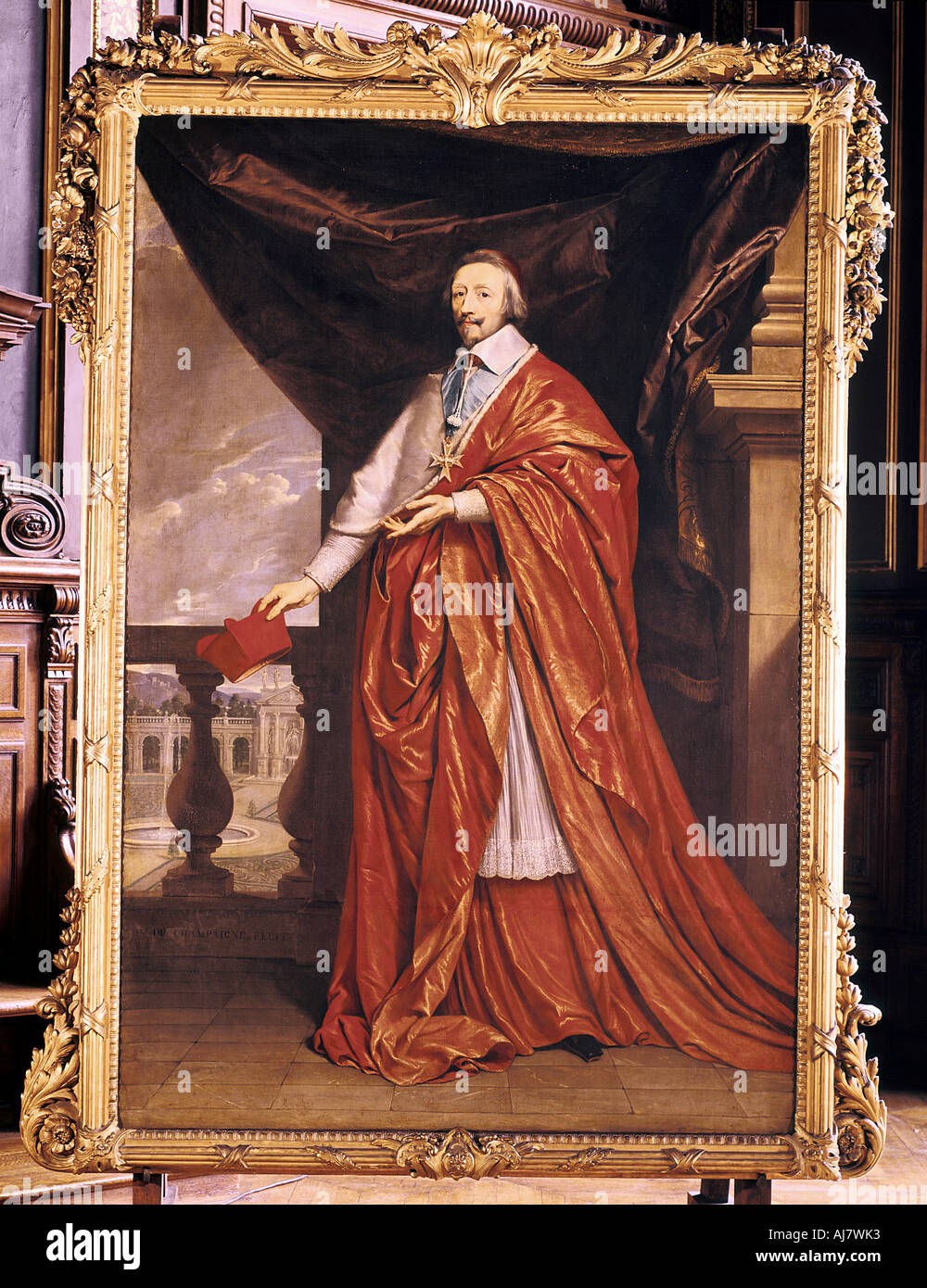 Il cardinale Richelieu, prelato francese e statista, 1640. Artista: Philippe de Champaigne Foto Stock