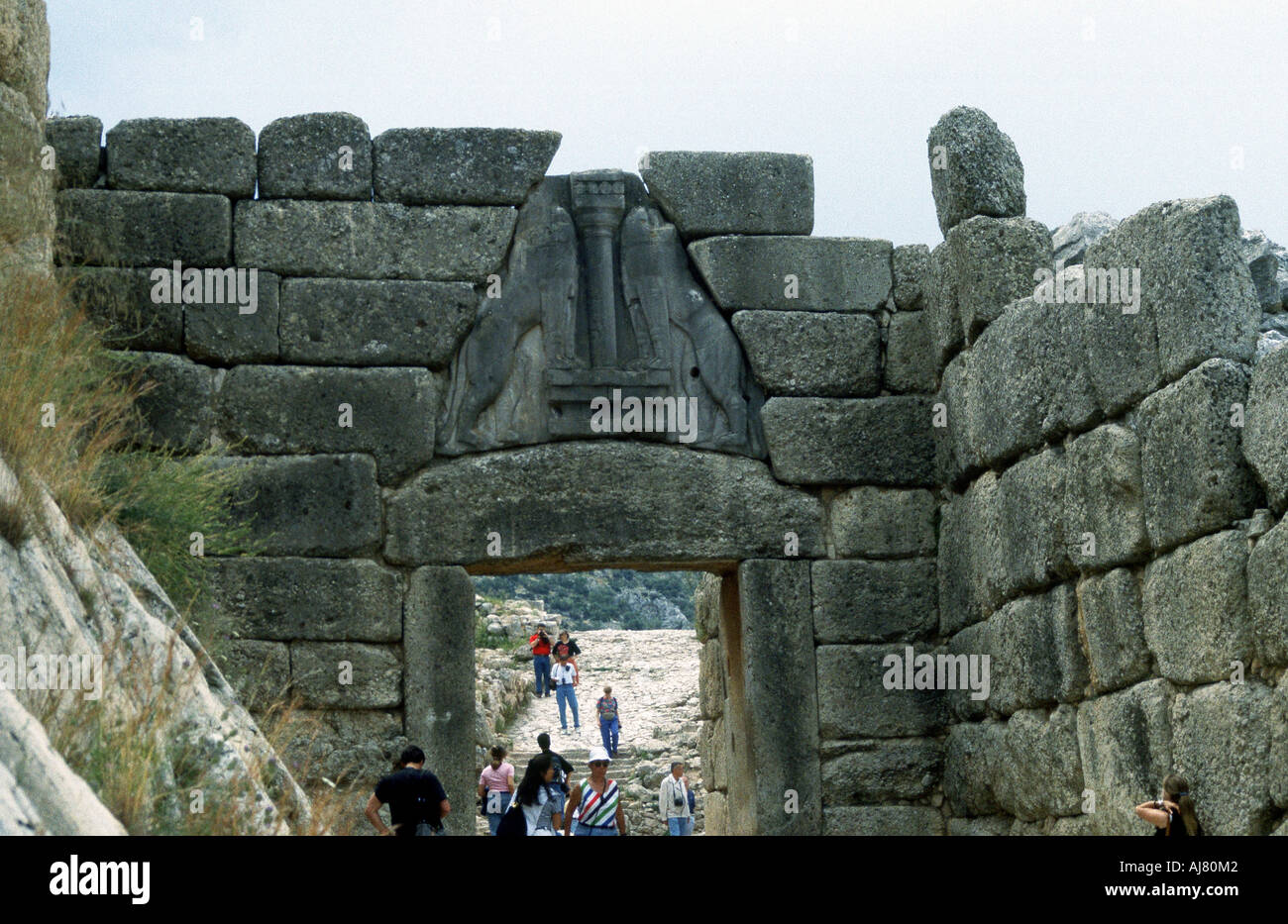 Lion Gate, Micene, Grecia, c1250 BC. Artista: sconosciuto Foto Stock