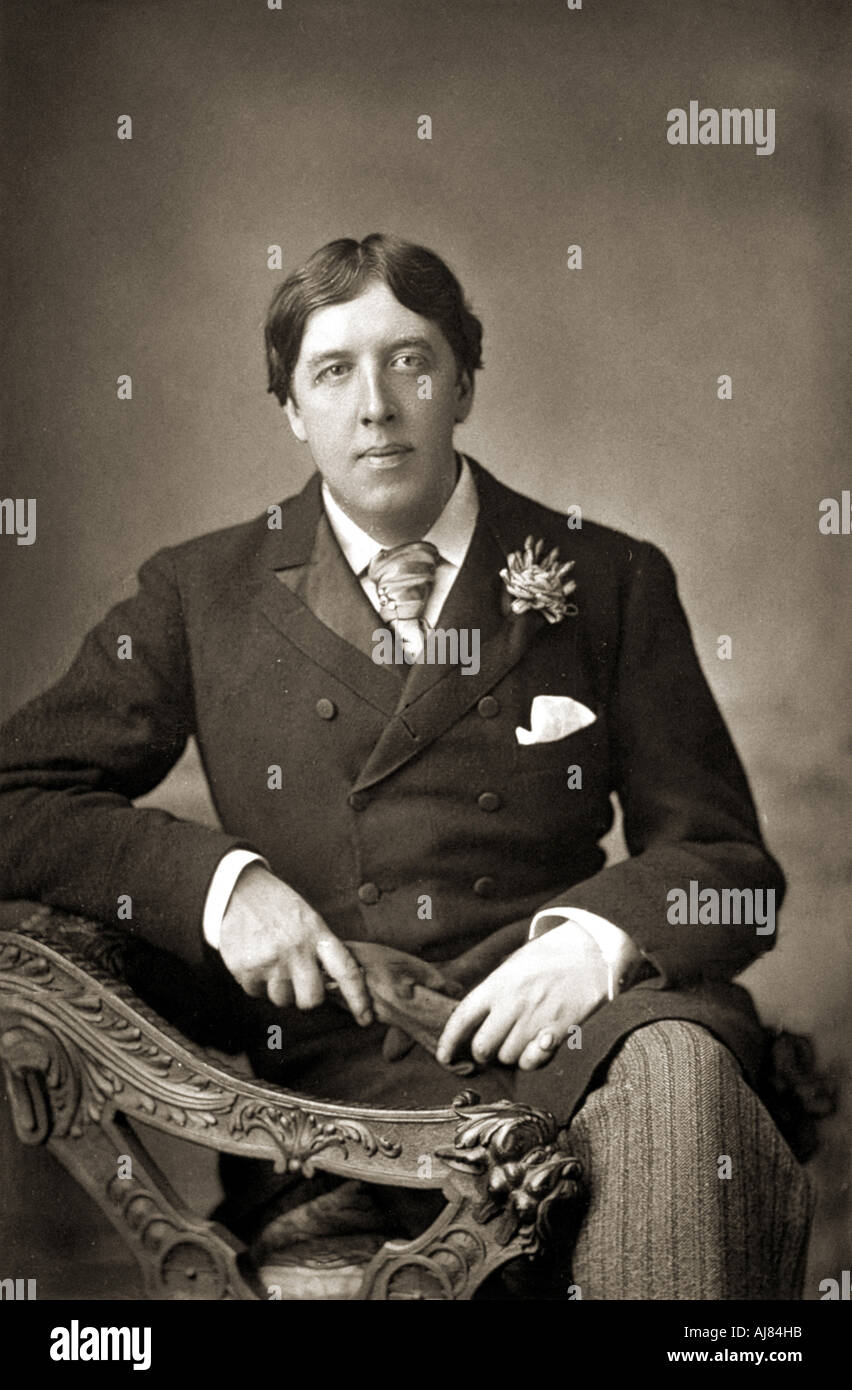 Oscar WiIde, scrittore irlandese, scherzi e drammaturgo, c1890. Artista: sconosciuto Foto Stock