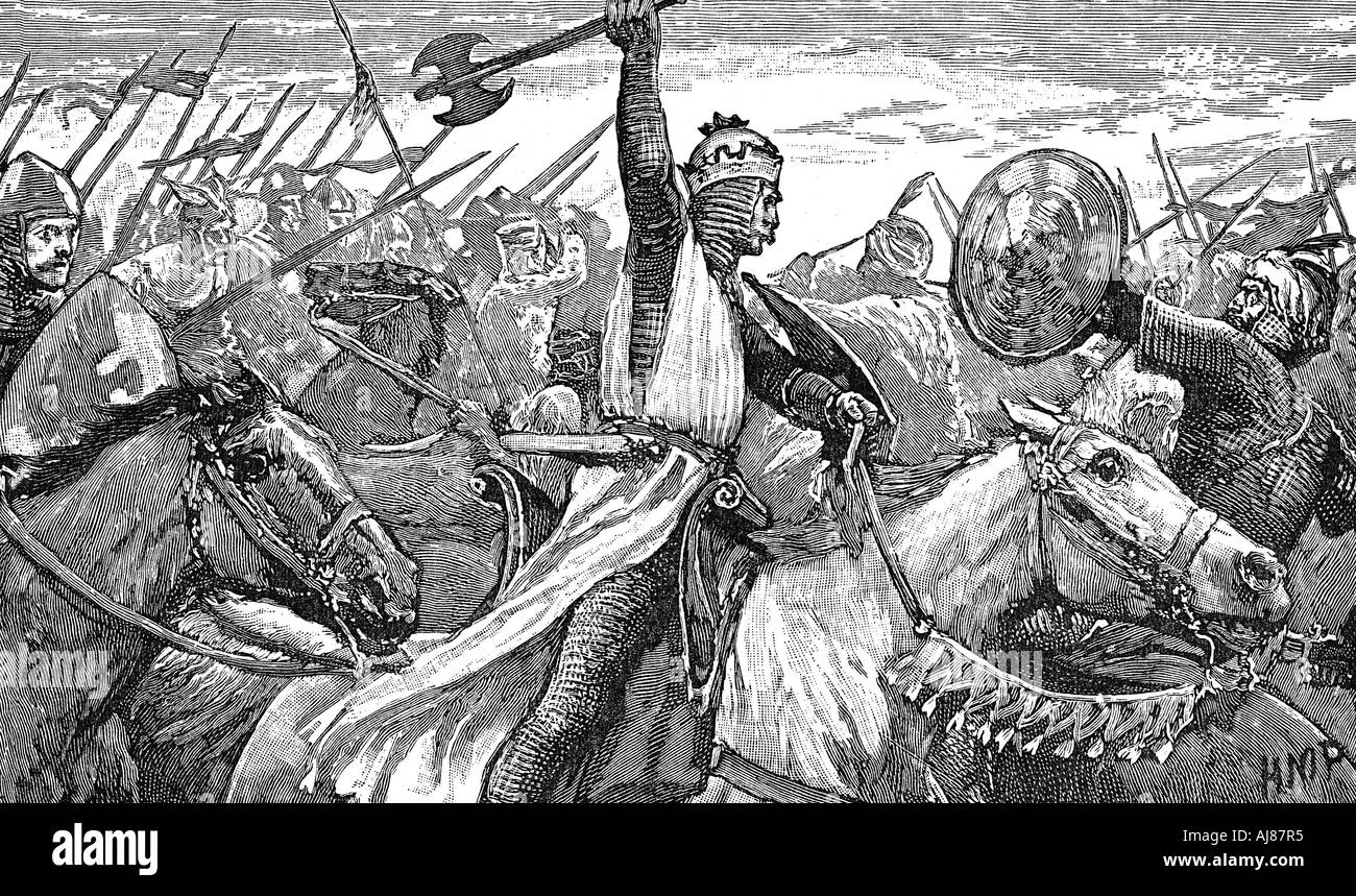 Charles Martel, re dei Franchi, alla Battaglia di Poitiers, 732 (1892). Artista: sconosciuto Foto Stock