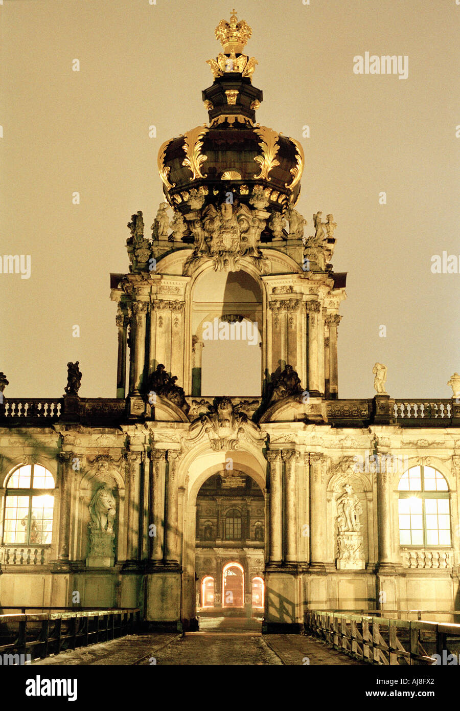 Crown Porta Palazzo Zwinger Dresden Germania Foto Stock