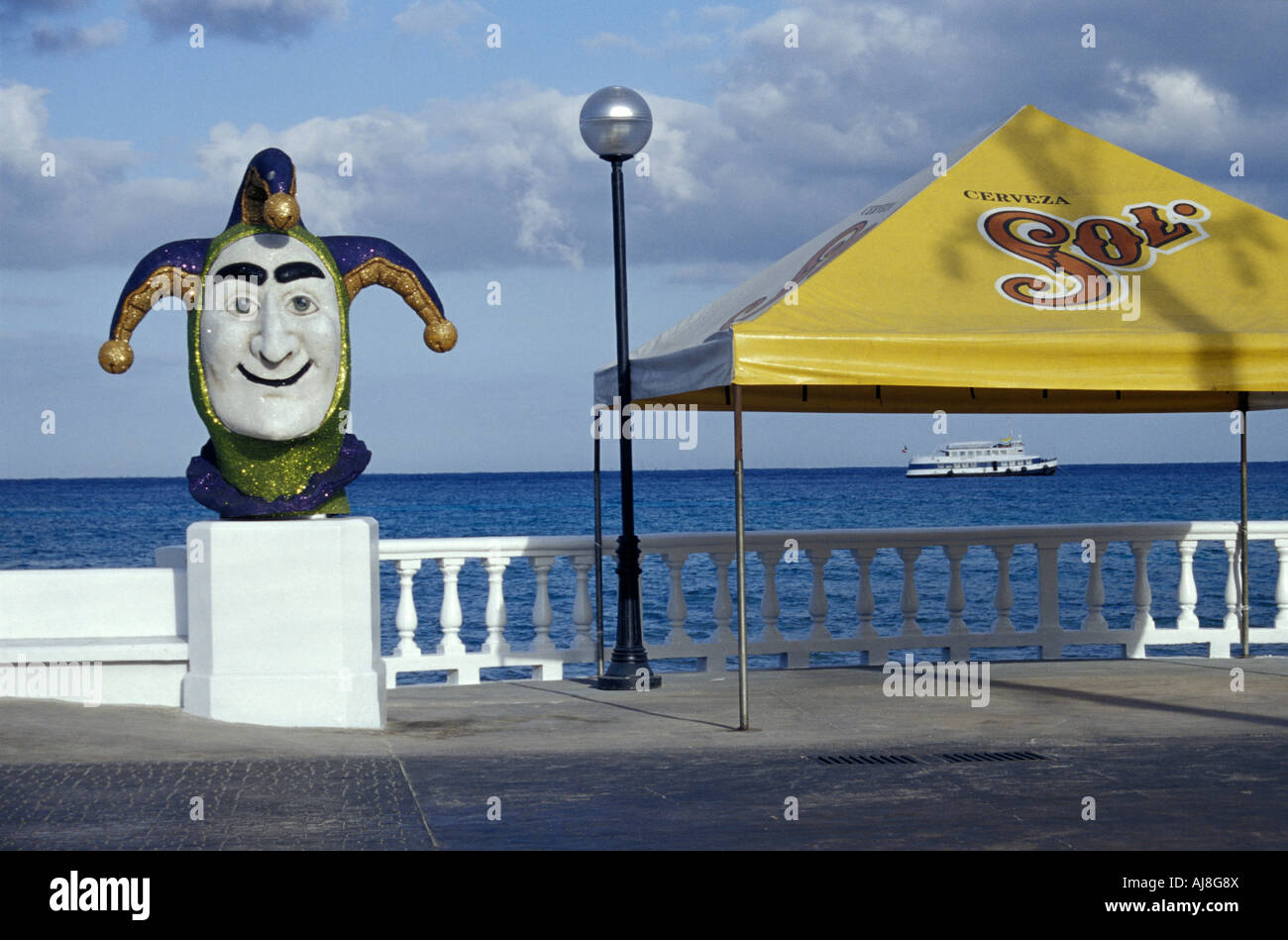 Lungomare in San Miguel de Cozumel, isola di Cozumel, Quintana Roo, Messico Foto Stock