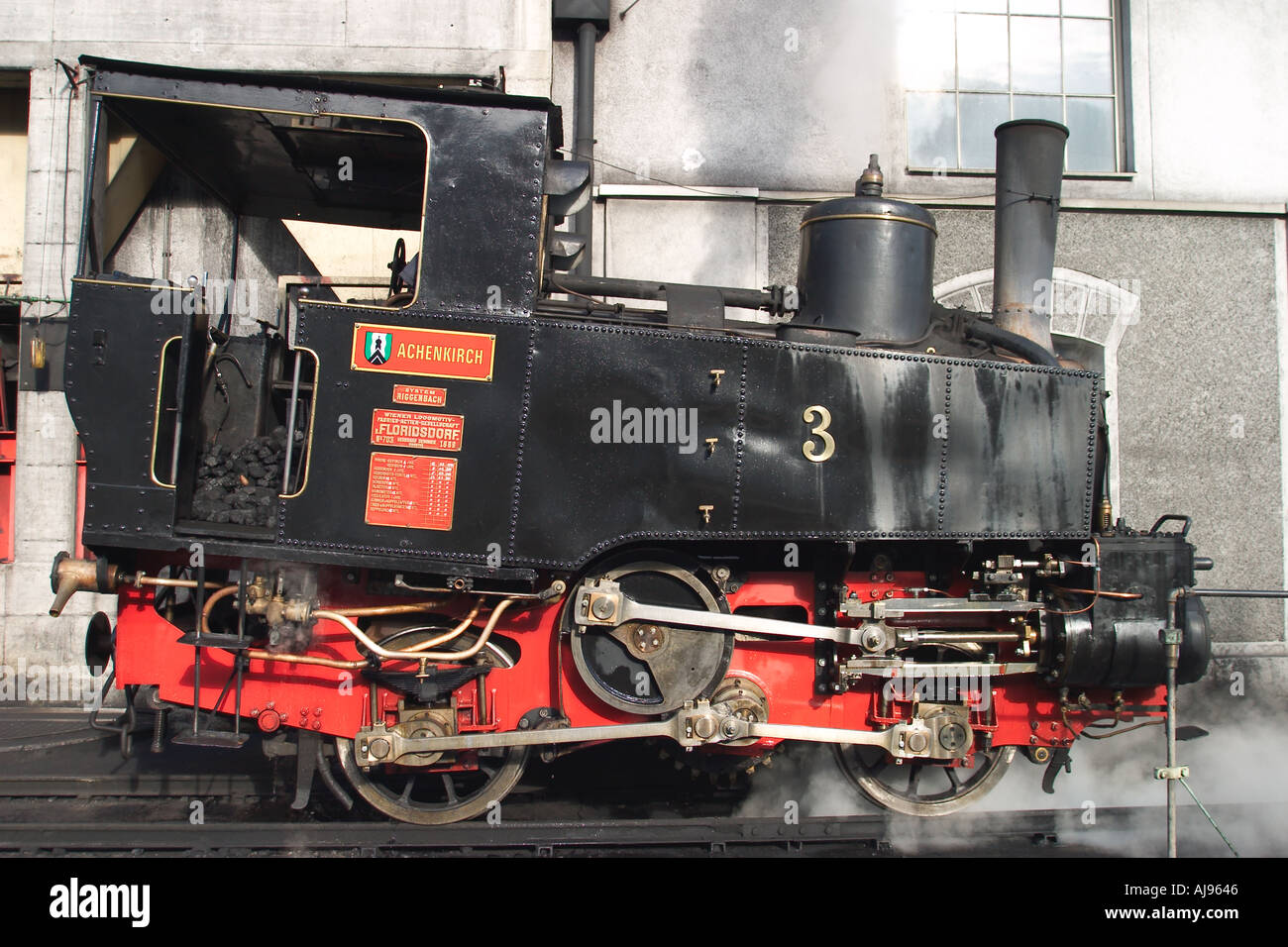 Achenseebahn pignone a cremagliera per la cottura a vapore del motore in alto Foto Stock