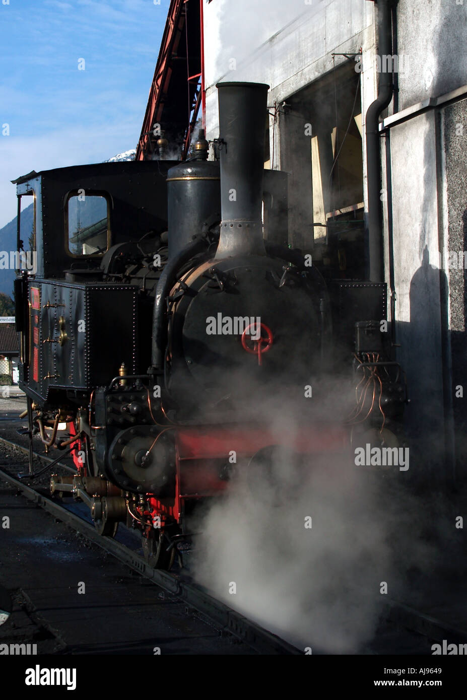 Achenseebahn pignone a cremagliera per la cottura a vapore del motore in alto Foto Stock