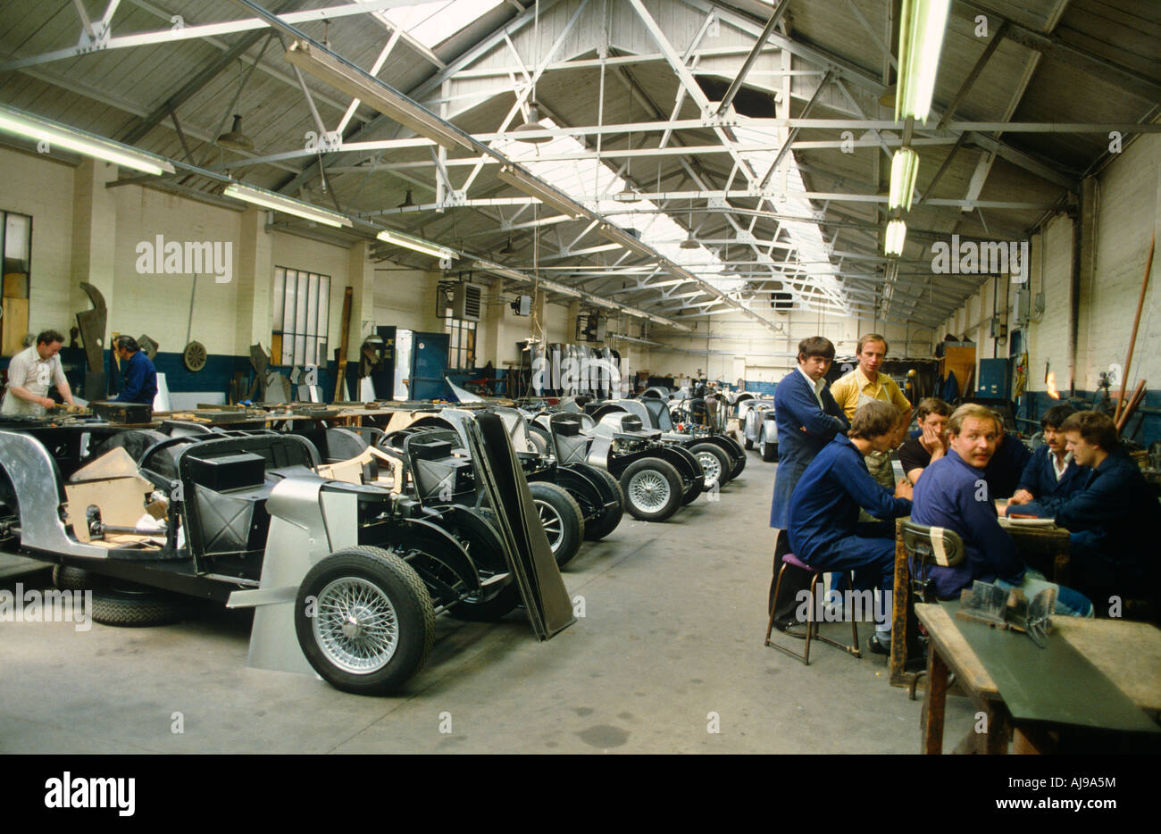 Morgan nella fabbrica di automobili Foto Stock
