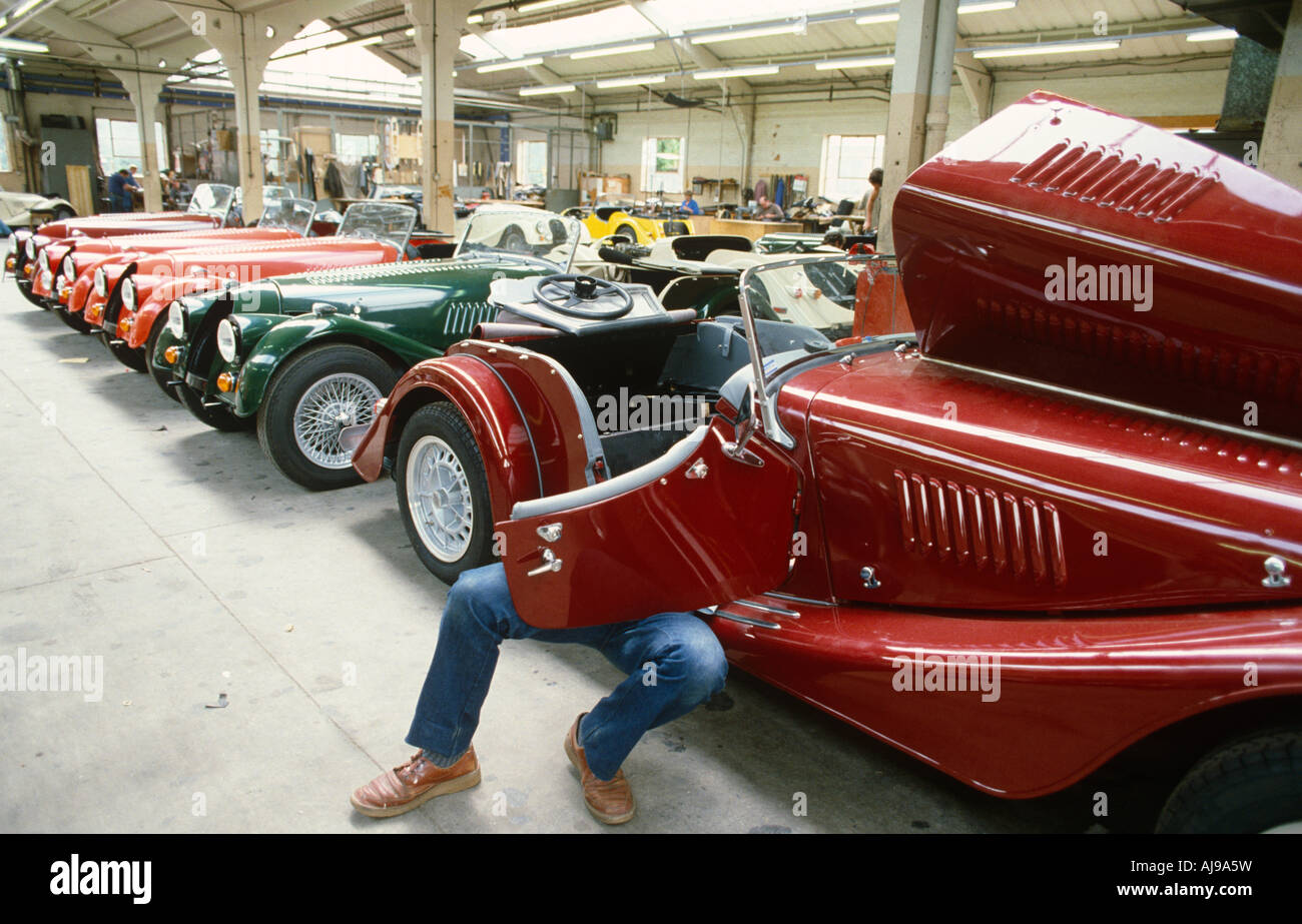 Morgan nella fabbrica di automobili Foto Stock