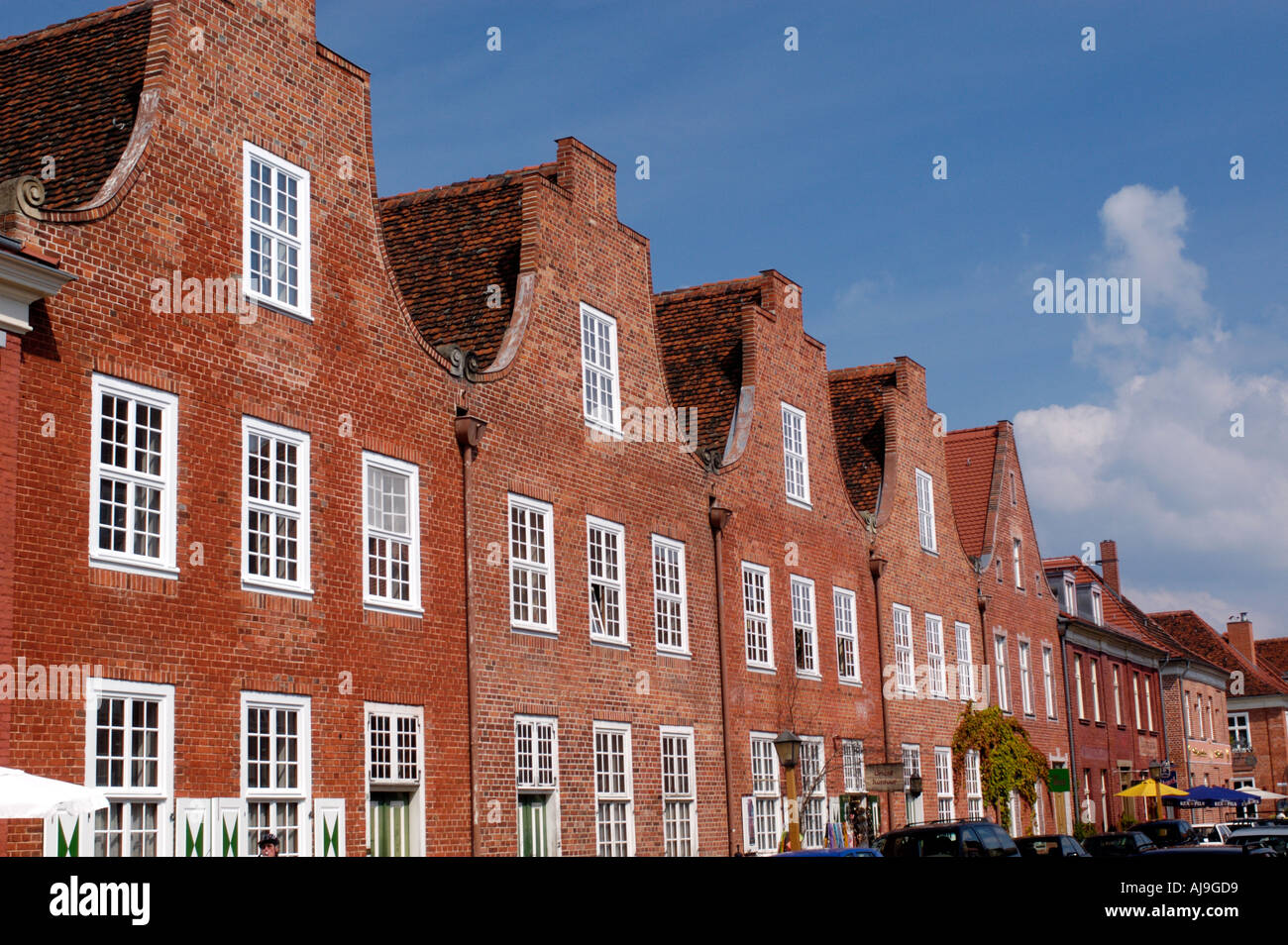 Case olandesi in Hollandisches Viertel area di Potsdam in Germania Foto Stock