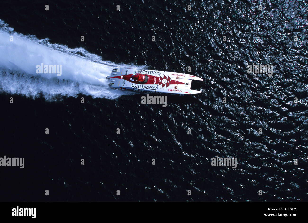 Un offshore powerboat racing in Norvegia Foto Stock