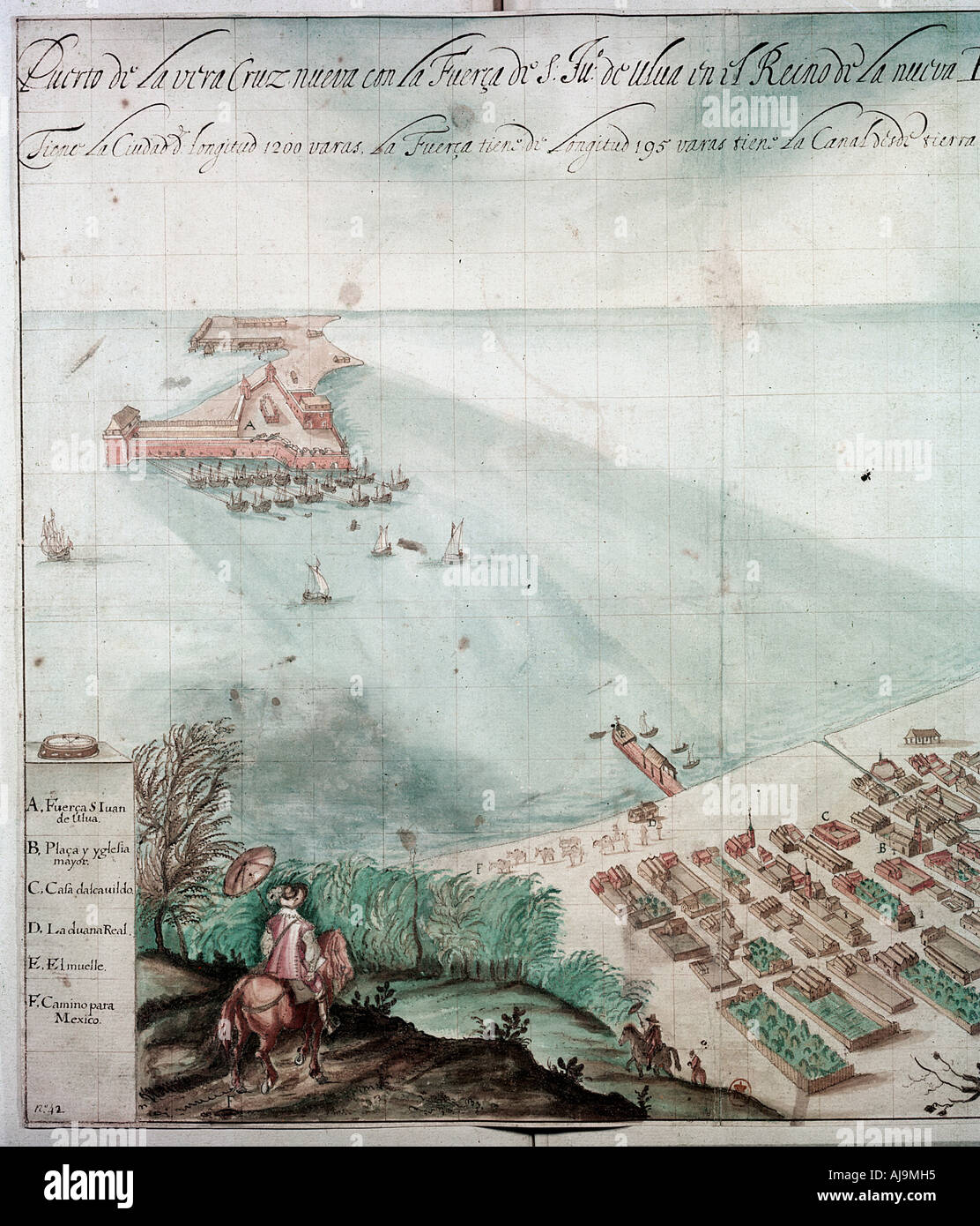 Città di Veracruz, Messico, del XVII secolo. Artista: sconosciuto Foto Stock