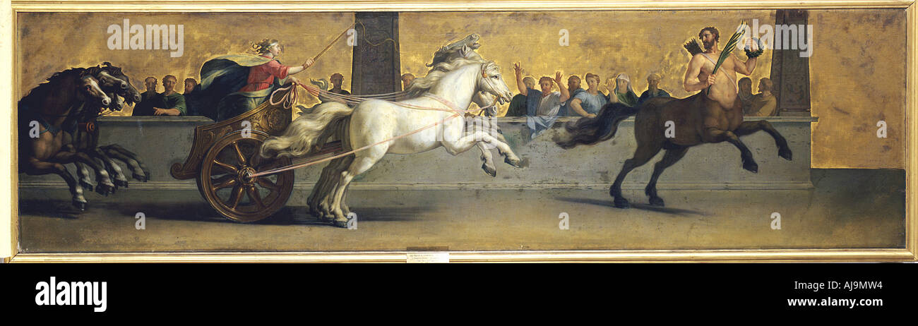 "L'educazione di Achille: Chariot Racing', metà-fine del XVII secolo. Artista: Jean-Baptiste de Champaigne Foto Stock