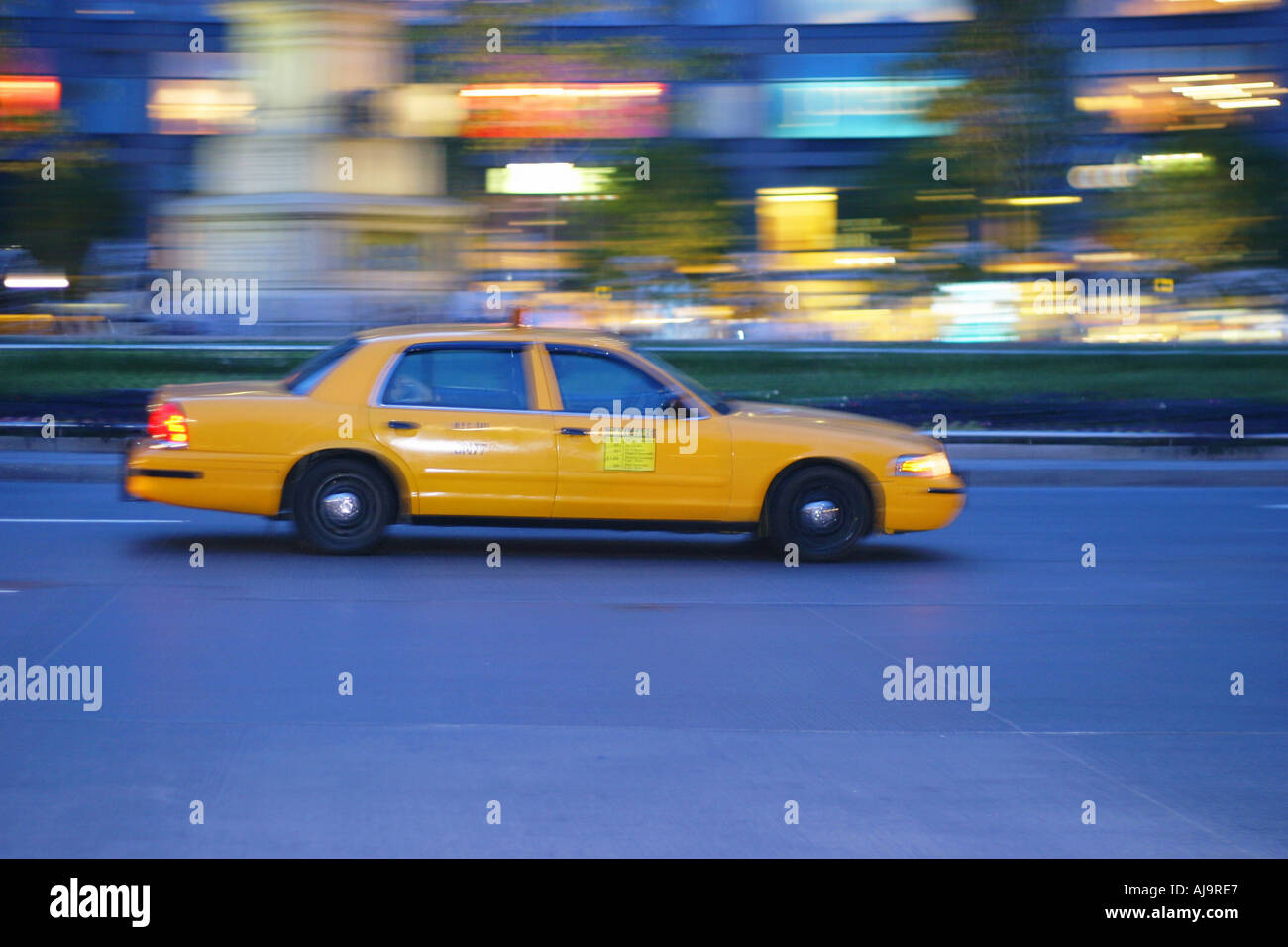 Manhattan New York City giallo taxi Foto Stock