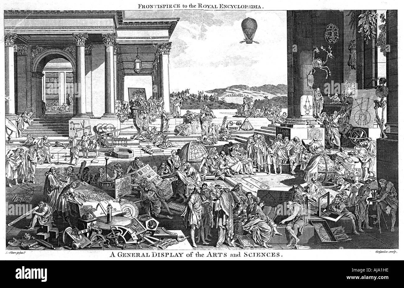 "Una visualizzazione generale delle Arti e delle Scienze, 1790. Artista: Reynolds Grignion Foto Stock