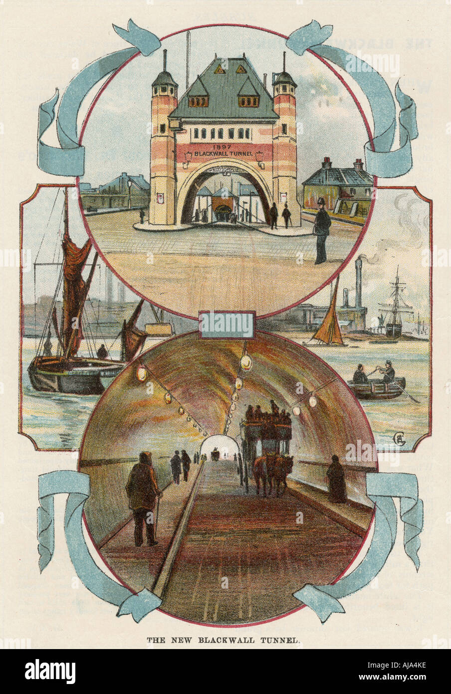 Il Tunnel di Blackwall, Londra, c1900. Artista: sconosciuto Foto Stock