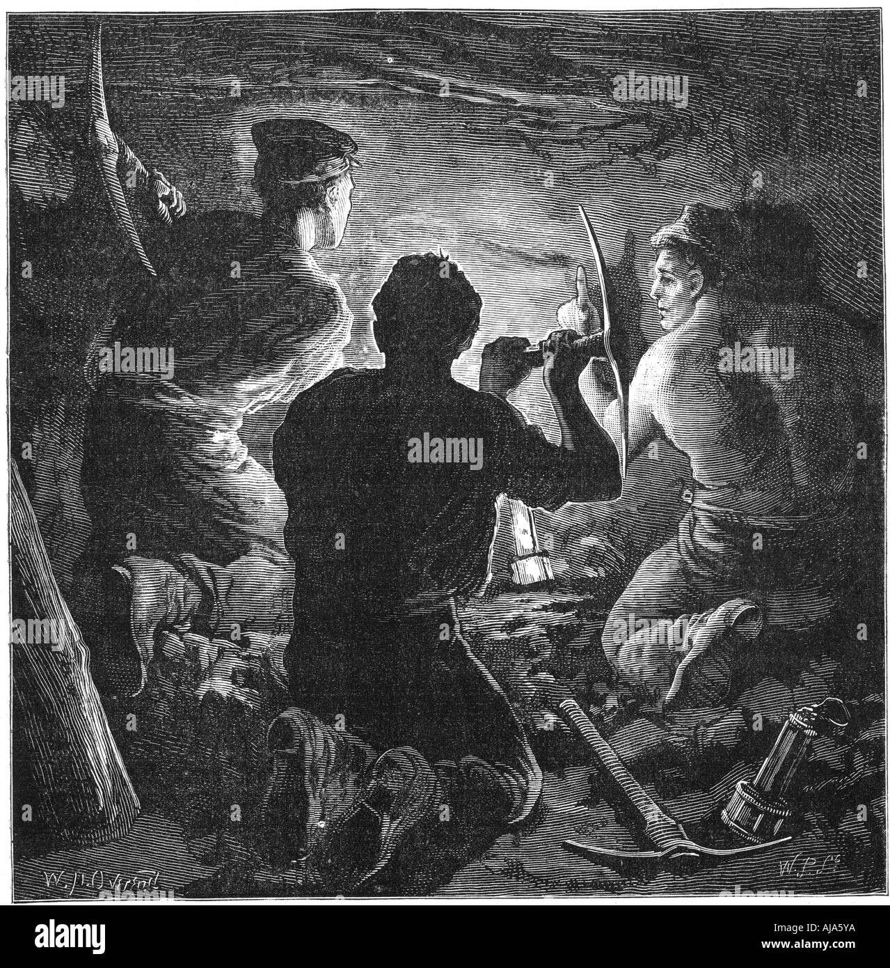 Le miniere di carbone incidente, Tynewydd Colliery, South Wales, aprile 1877 (c1885). Artista: William Overend Heysham Foto Stock