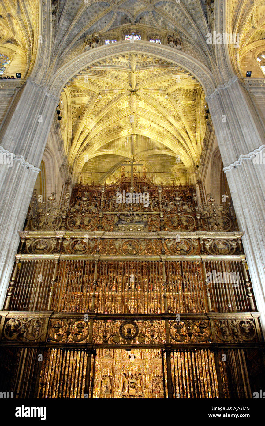 Capilla Mayor nella Cattedrale di Siviglia Foto Stock
