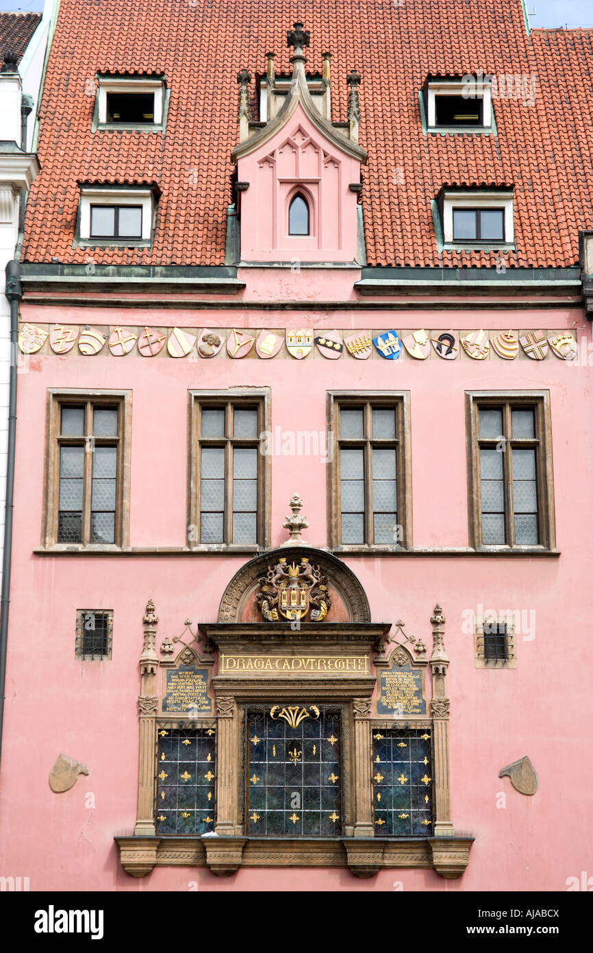 Repubblica Ceca Repubblica Ceca Bohemia Praga La Rosa Antica sala del Consiglio con la vecchia città stemma adottato dalla città nel 1784 Foto Stock
