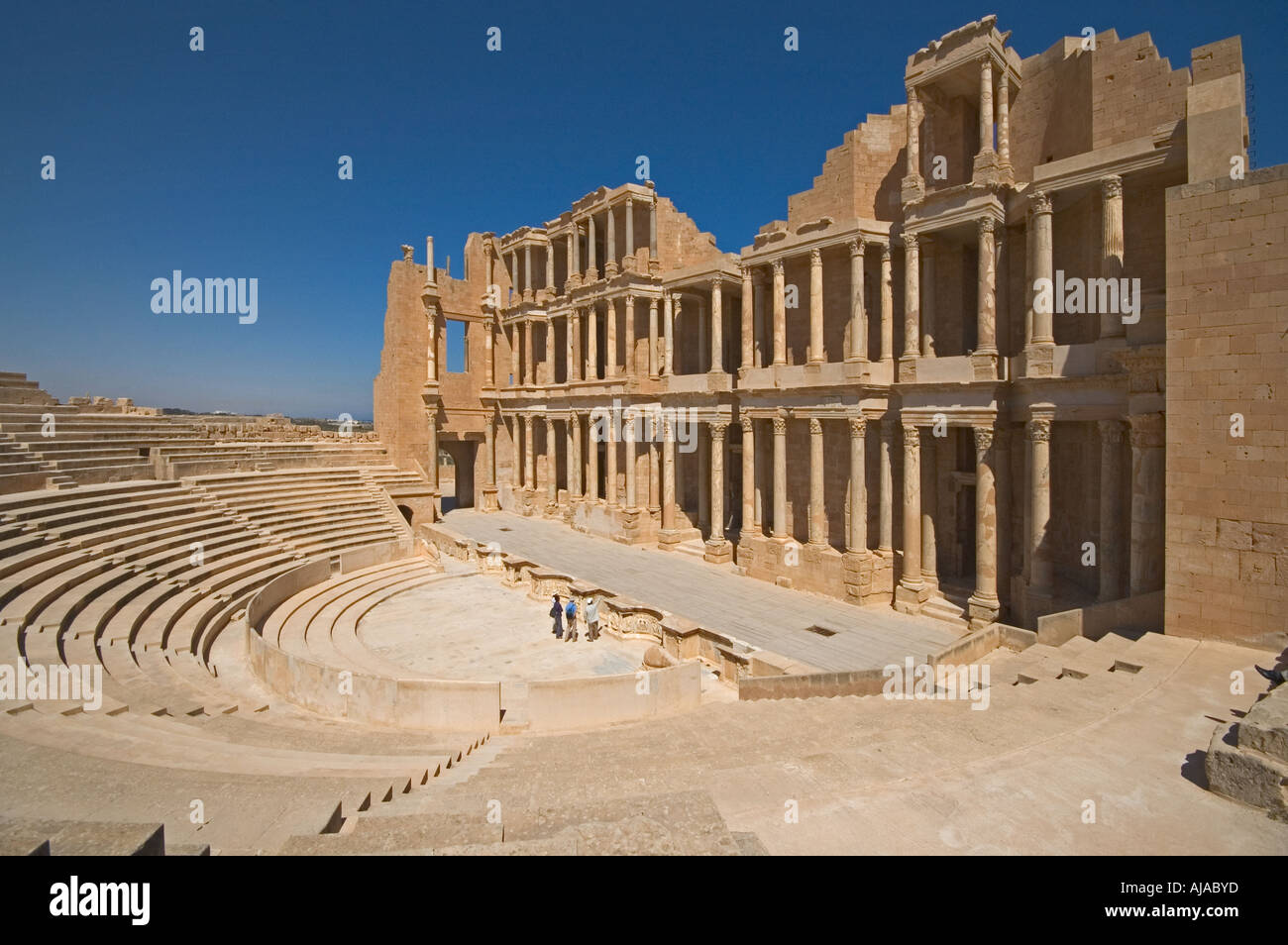 Libia Sabratha del IV secolo A.C. il teatro del II secolo D.C. Foto Stock