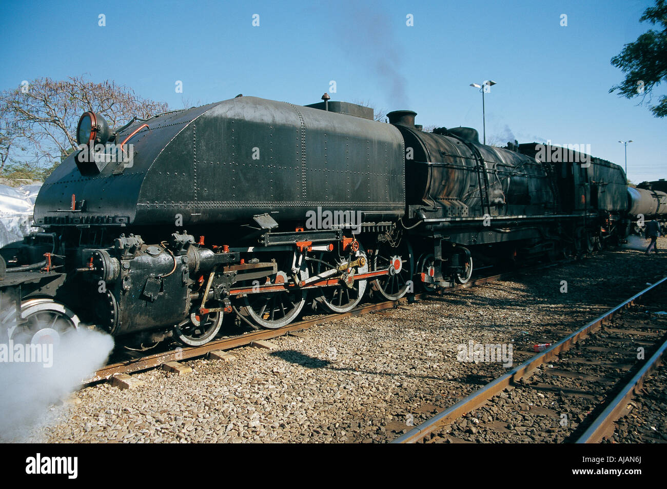 4 6 6 4 4 6 4 condotto di vapore motore ferroviaria Beyer Garratt e gara a Victoria Falls Station dello Zimbabwe Foto Stock