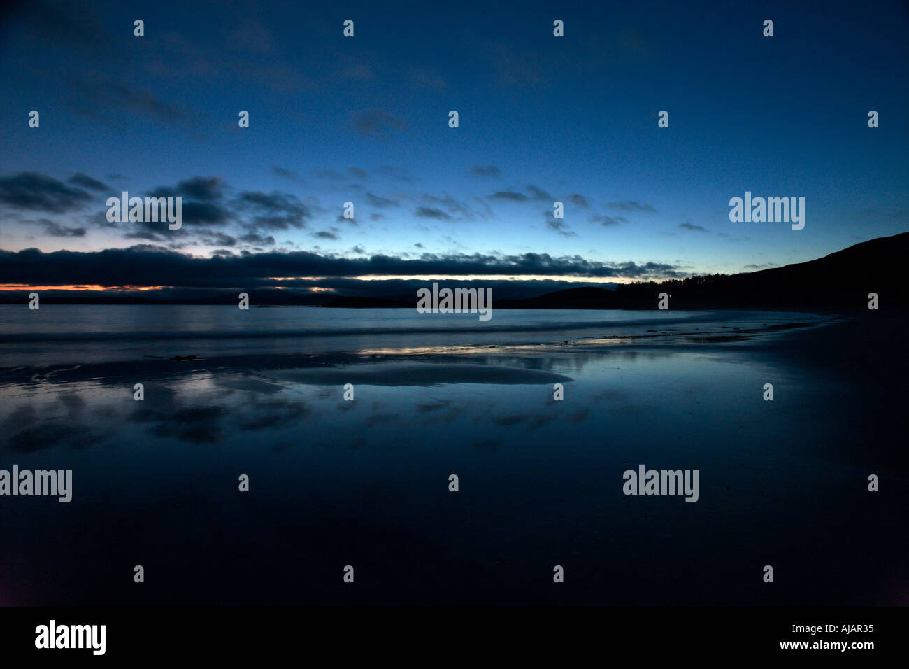 Prima Luce, Mellon Udrigle, Gruinard Bay, Wester Ross, Highlands della Scozia Foto Stock