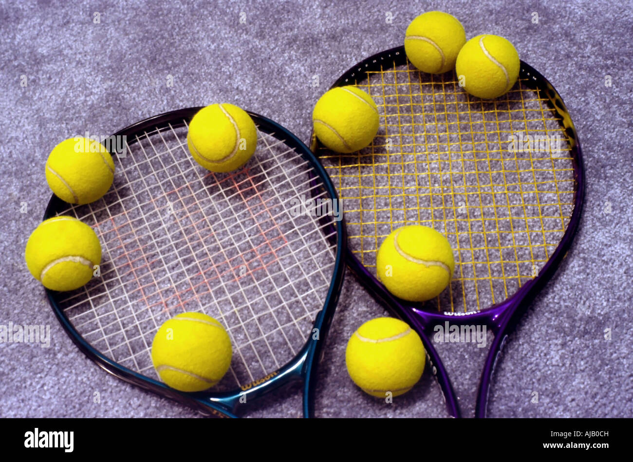 Ancora una vita depicitng immagine del gioco del tennis in modo specifico e sport, salute, fitness e di esercitare più ampiamente. Foto Stock