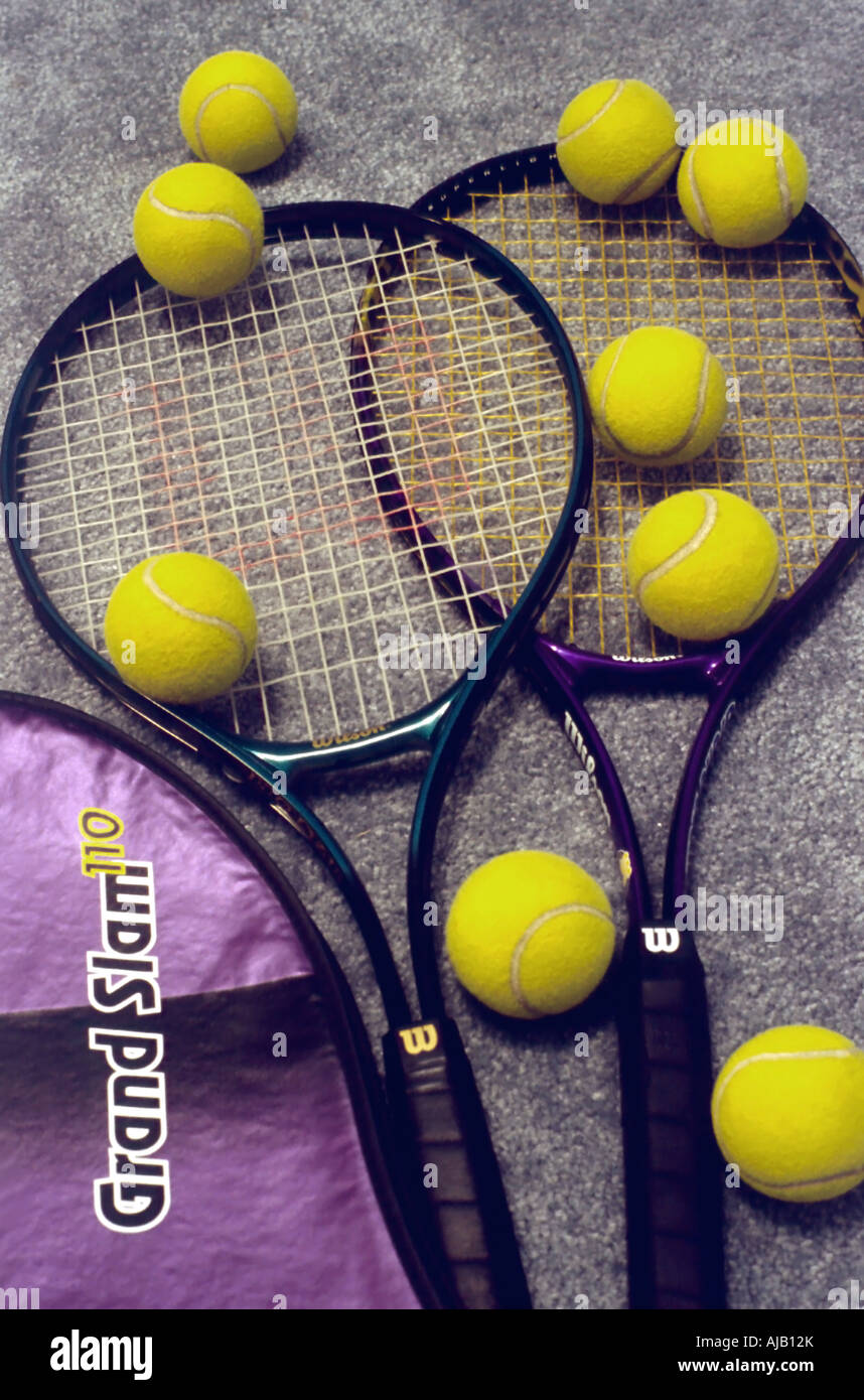 Ancora una vita depicitng immagine del gioco del tennis in modo specifico e sport, salute, fitness e di esercitare più ampiamente. Foto Stock