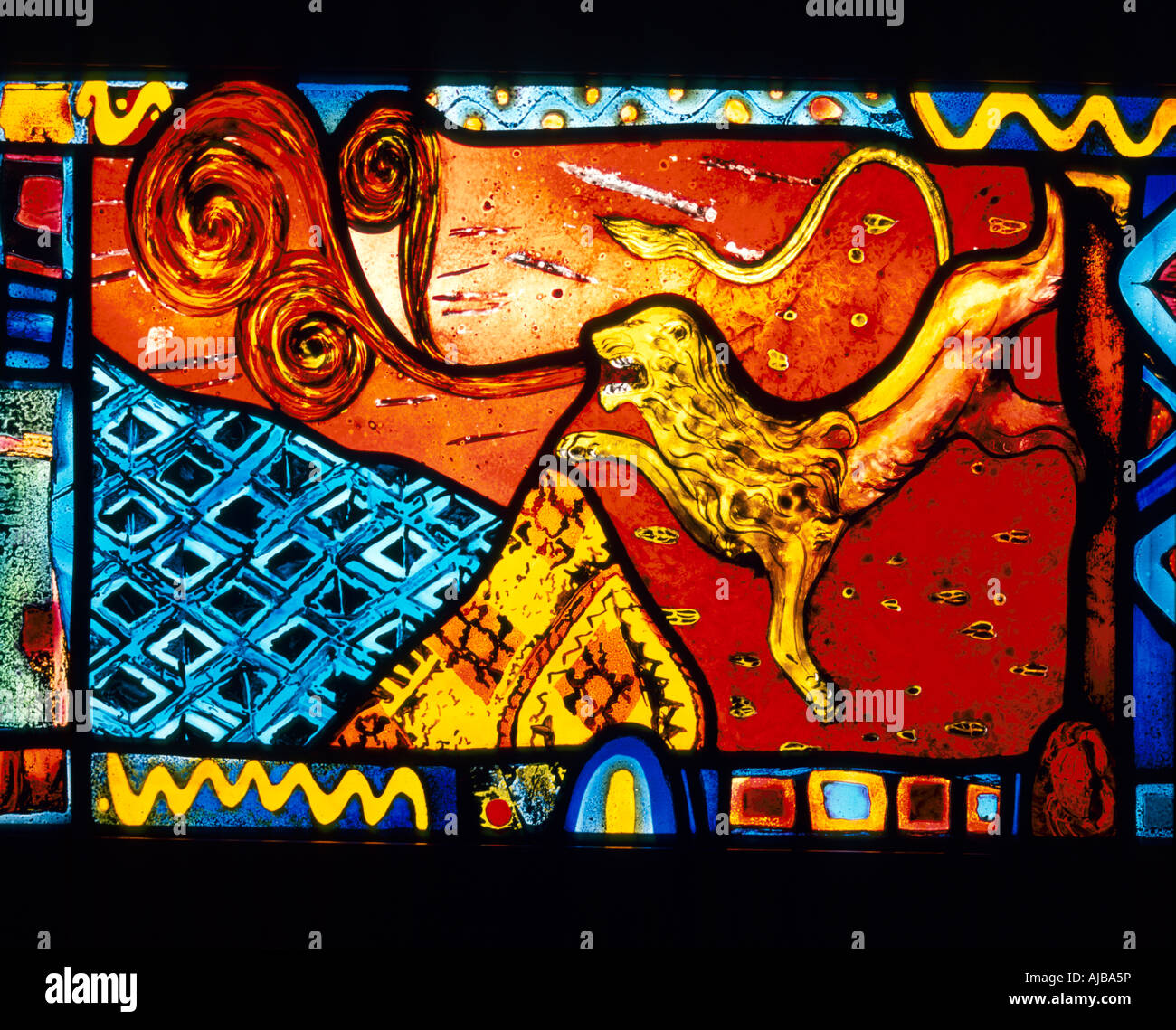 Il vetro macchiato scultura artwork da John Patsalides scultore e artista Foto Stock