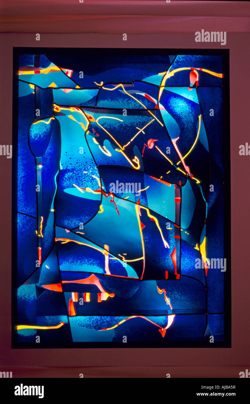 Il vetro macchiato scultura artwork da John Patsalides scultore e artista Foto Stock