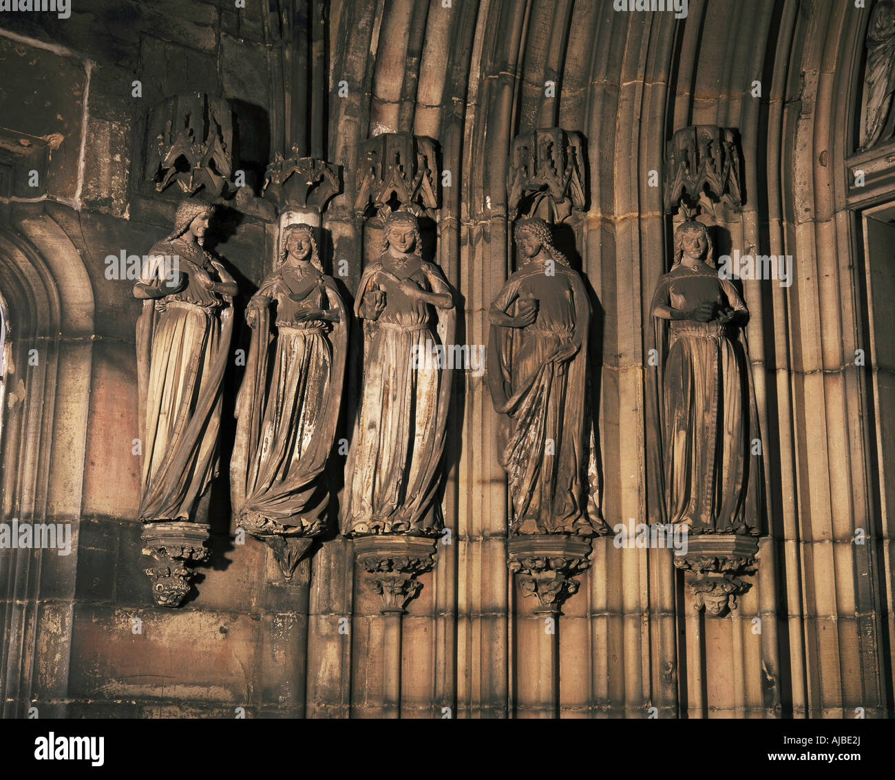 Dom Paradiespforte die Klugen, Magdeburger Dom | cattedrale paradise gate la quelli luminosi vecchia cattedrale gotica Magdeburg Foto Stock