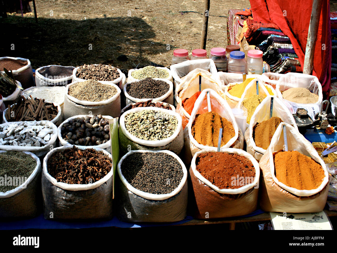 Anjuna Market spezie Foto Stock