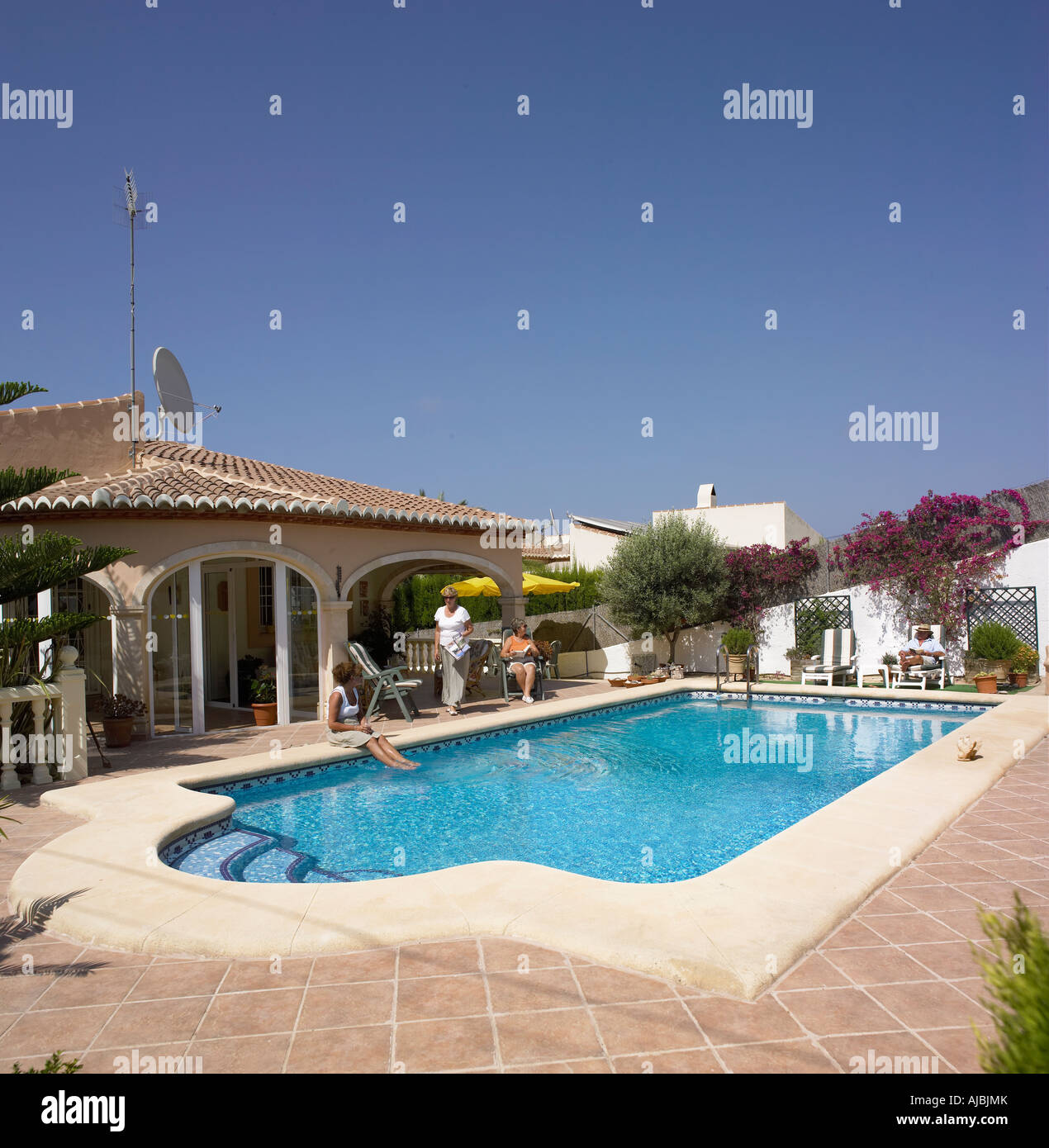 Piscina in una villa in Spagna. Foto Stock