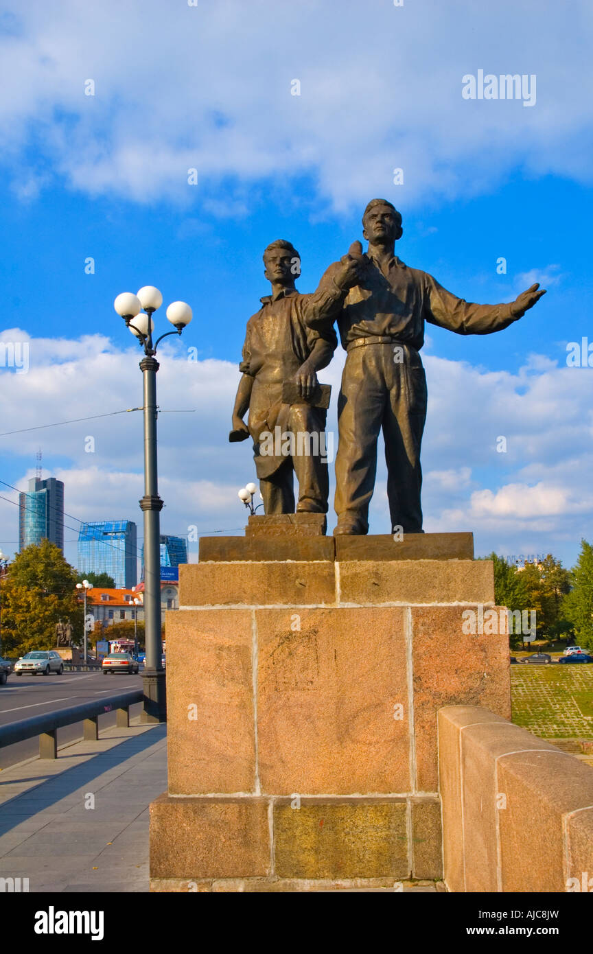 Realista socialista scultura centrale di Vilnius Lituania UE Foto Stock