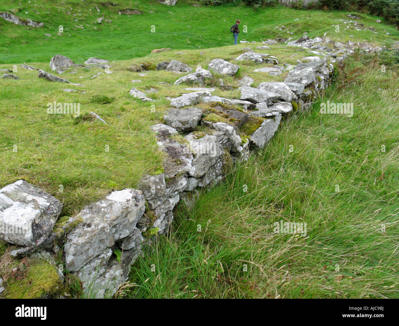 Parte delle pareti della collina Dunadd Fort, Kilmartin Glen Foto Stock