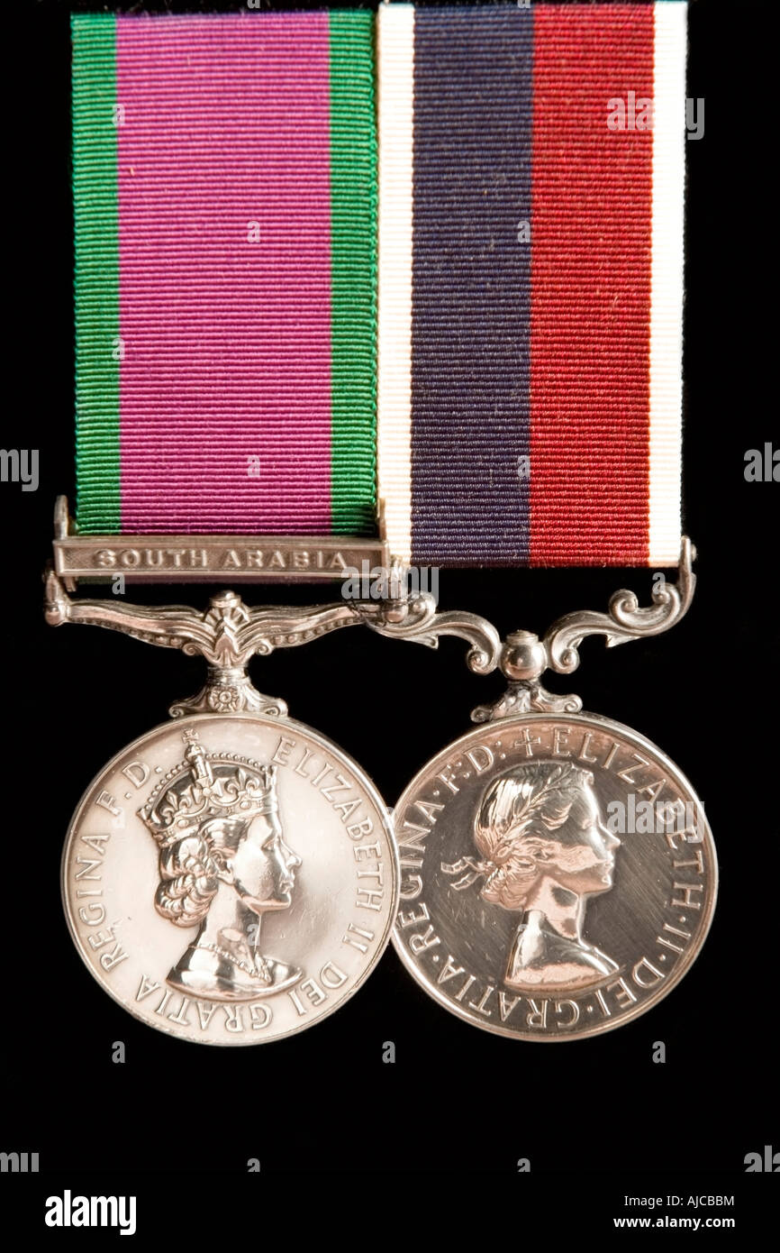 Royal Air Force Il servizio generale medaglia e lunghi periodi di servizio e di buona condotta medaglia Foto Stock