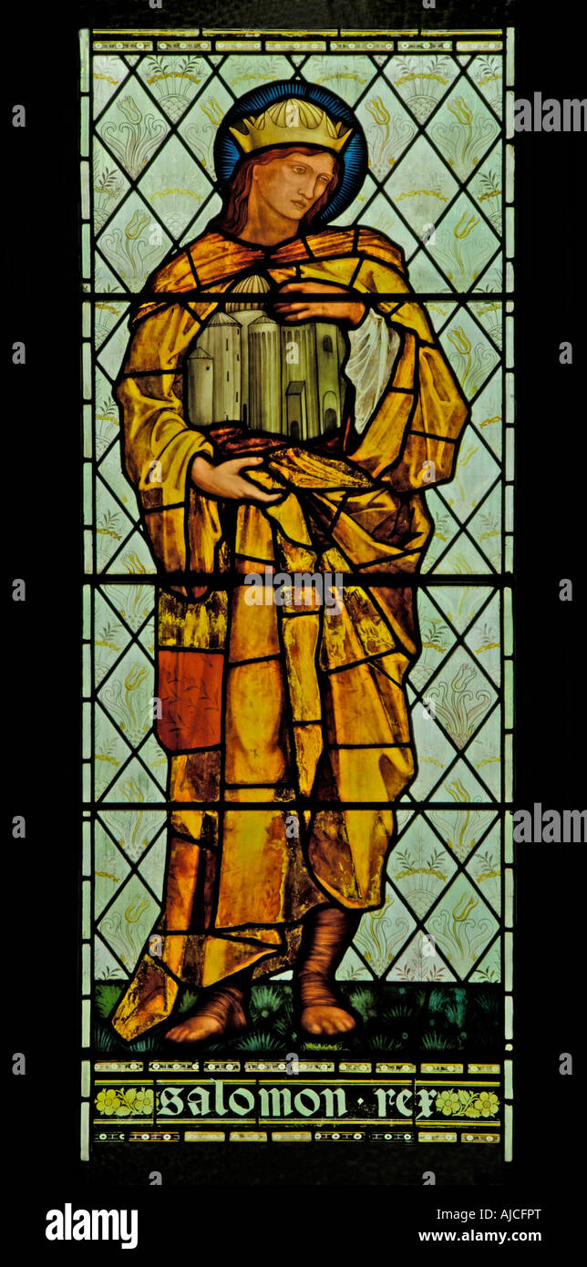 Il re Salomone finestra. Chiesa di San Martino, Brampton, Cumbria, Inghilterra, Regno Unito, Europa. Foto Stock