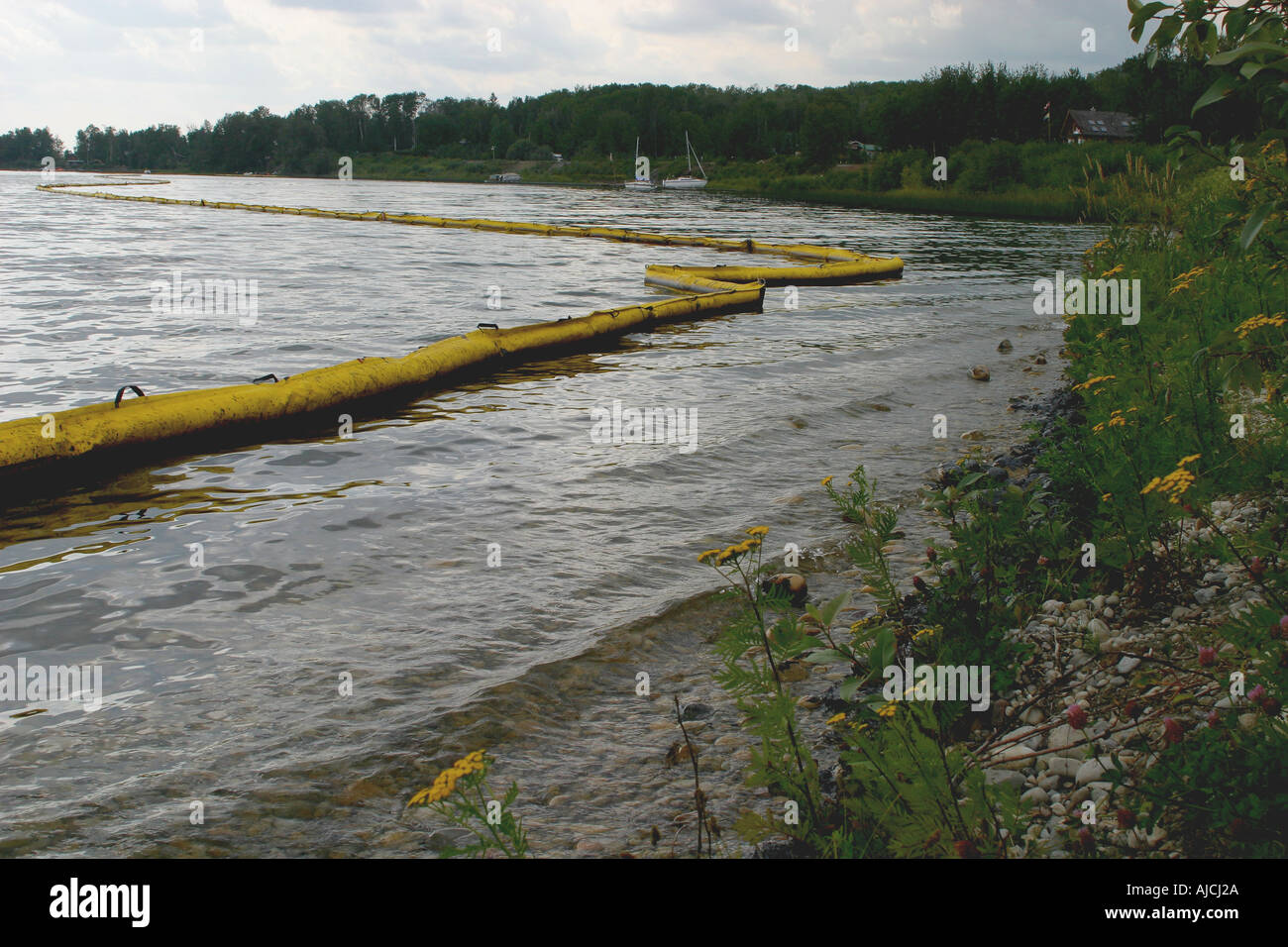 Fuoriuscita di olio - disastro ambientale Foto Stock