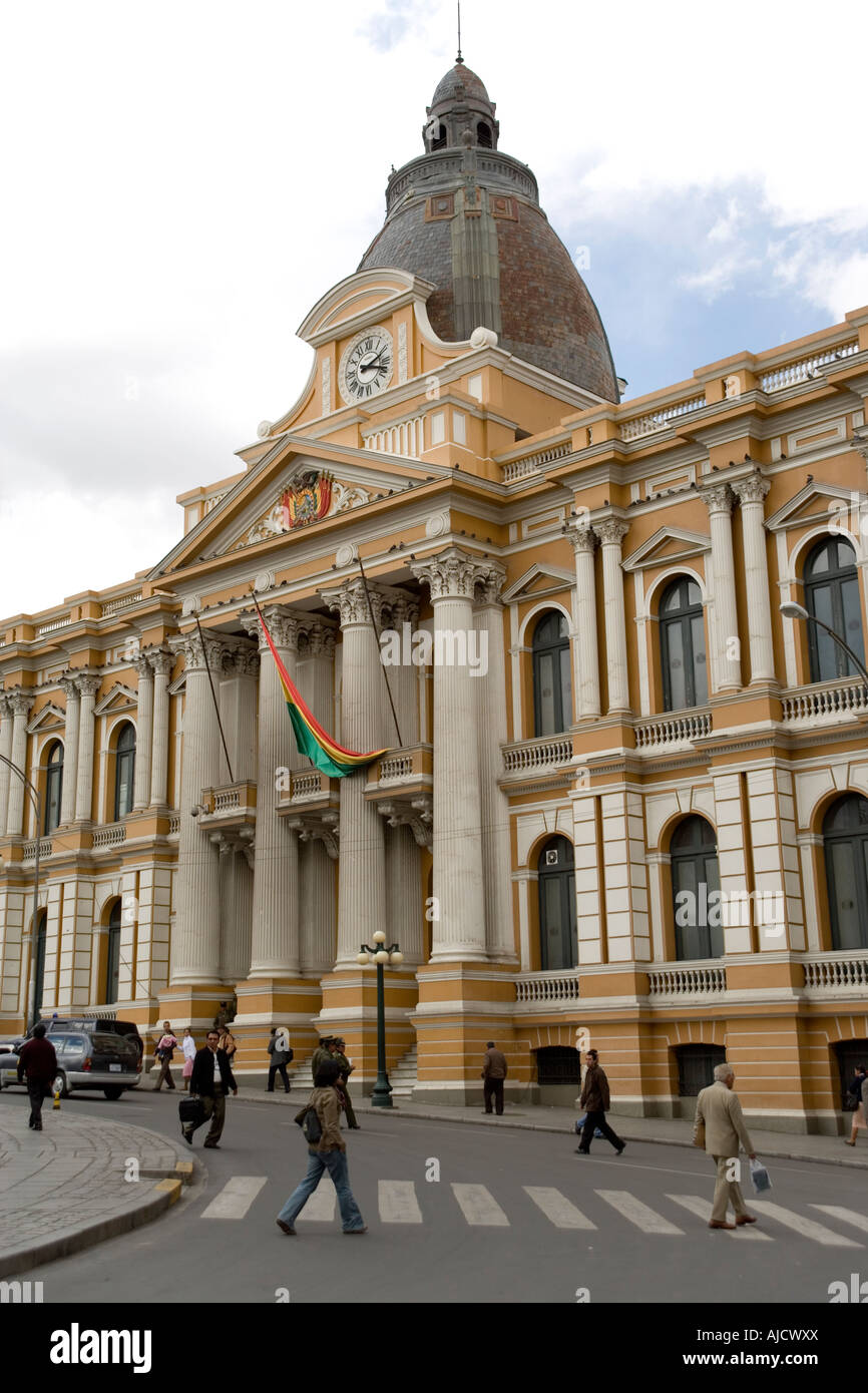 Il Palacio legislativo, il parlamento boliviano, in Plaza Murillo, La Paz, Bolivia Foto Stock
