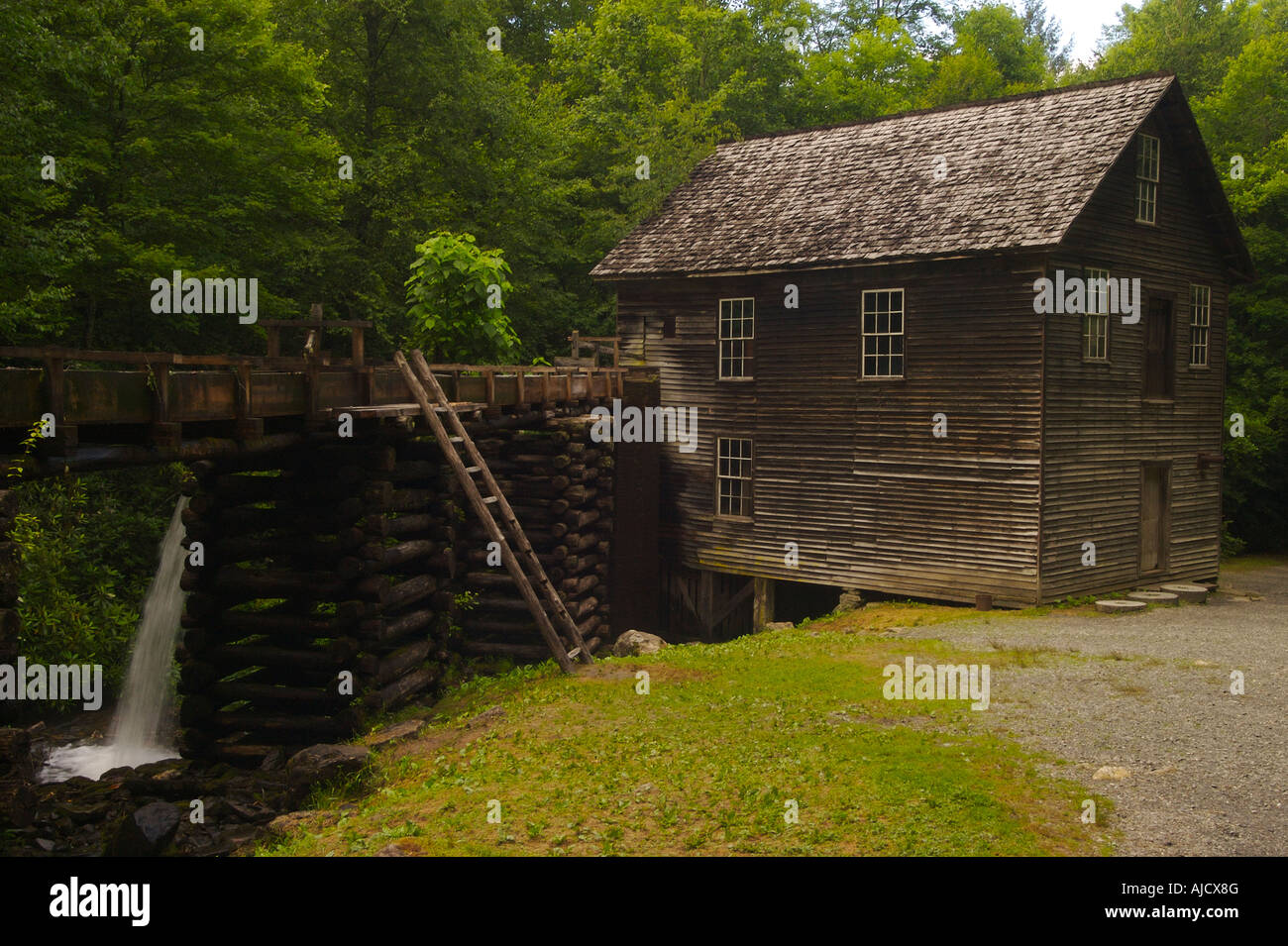 Antico mulino di Great Smoky Mountains National Park, North Carolina, Stati Uniti. Foto Stock