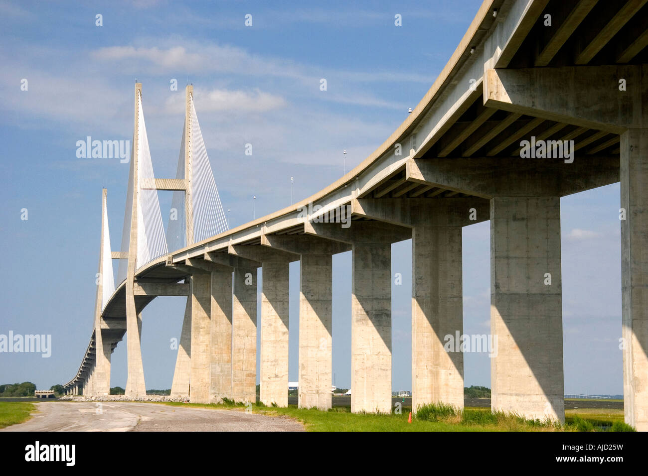 Il Sidney Lanier Bridge a Brunswick Georgia Foto Stock