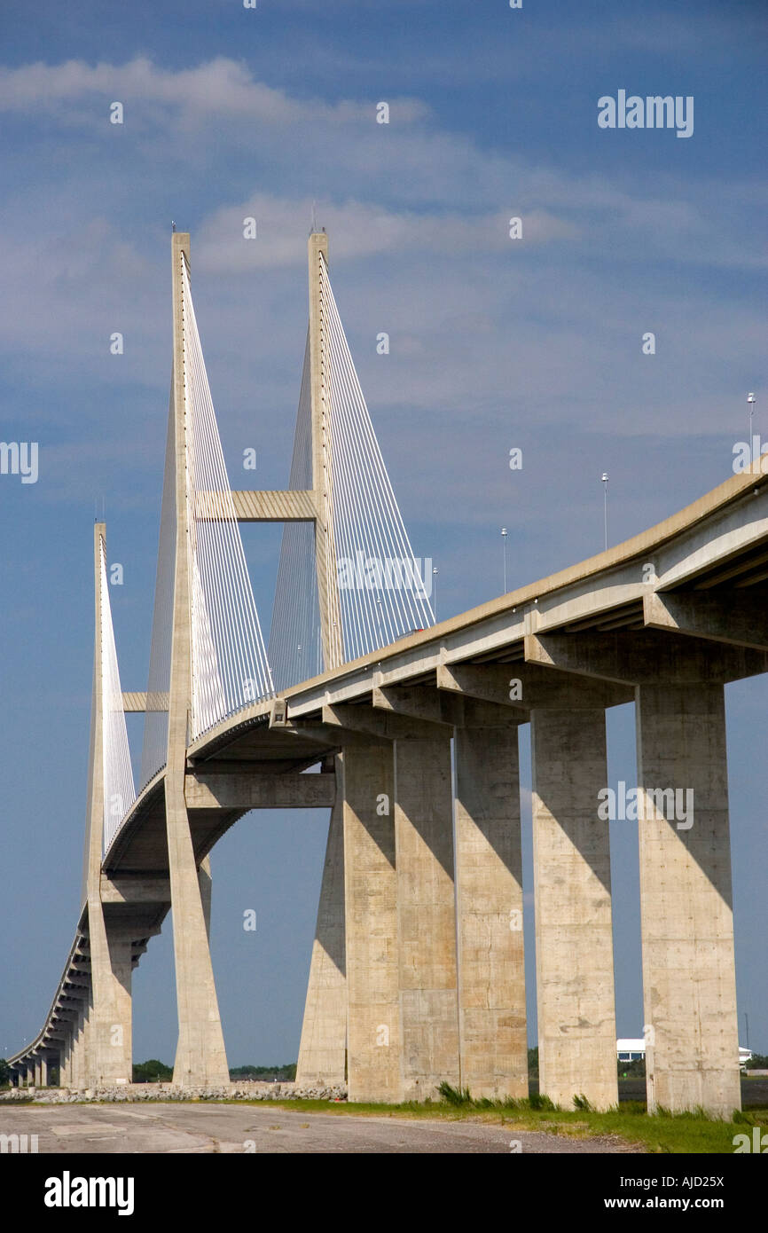 Il Sidney Lanier Bridge a Brunswick Georgia Foto Stock