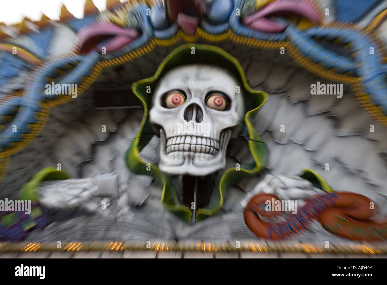 Cranio di un Haunted House sulla fiera Cranger, la Germania, la zona della Ruhr, Herne Foto Stock