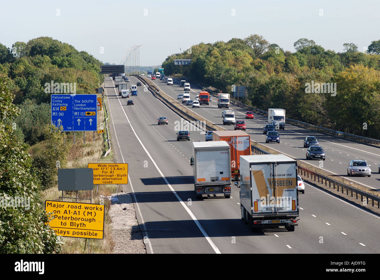 Autostrada M6, Warwickshire, Inghilterra, Regno Unito Foto Stock