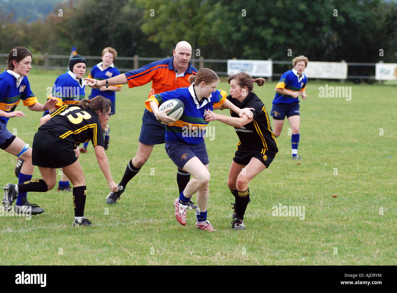 Donna il Rugby a livello di club, Leamington Spa, England, Regno Unito Foto Stock