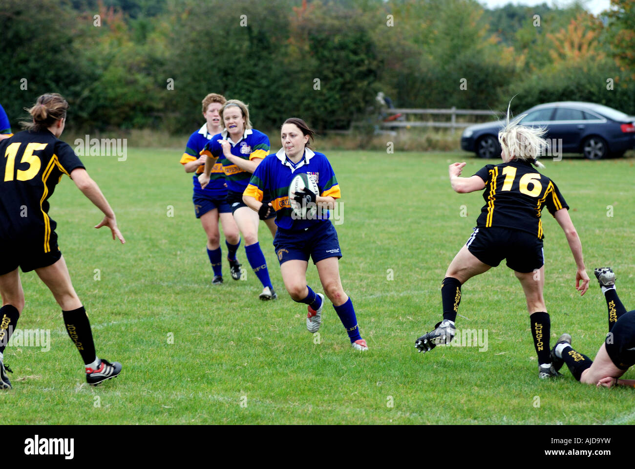 Donna il Rugby a livello di club, Leamington Spa, England, Regno Unito Foto Stock