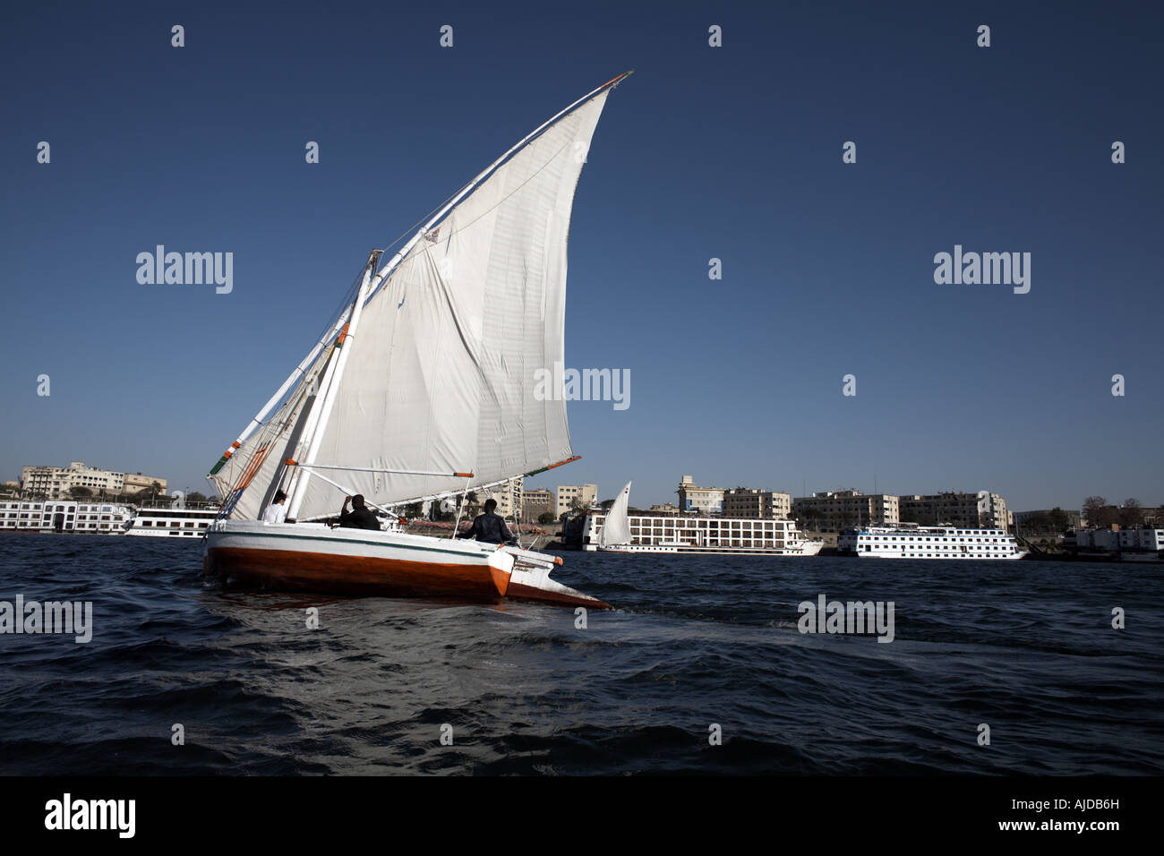 Traversata in Felucca sul Nilo ad Aswan Foto Stock